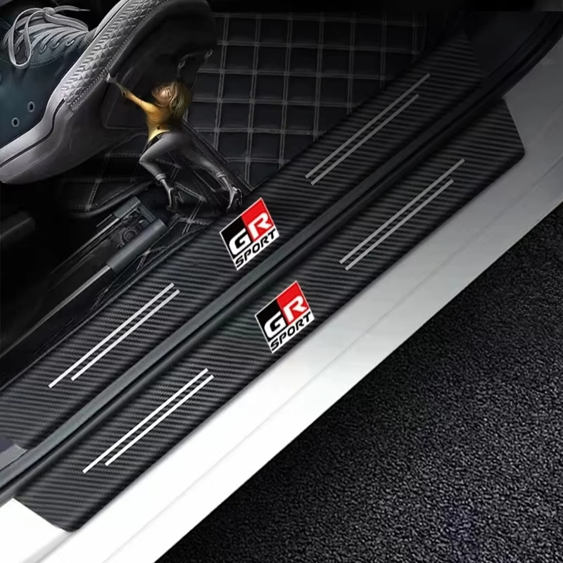 Toyota GR Sport Carbon Fibre Anti Scratch Door Sill Protectors Yaris Corolla RAV