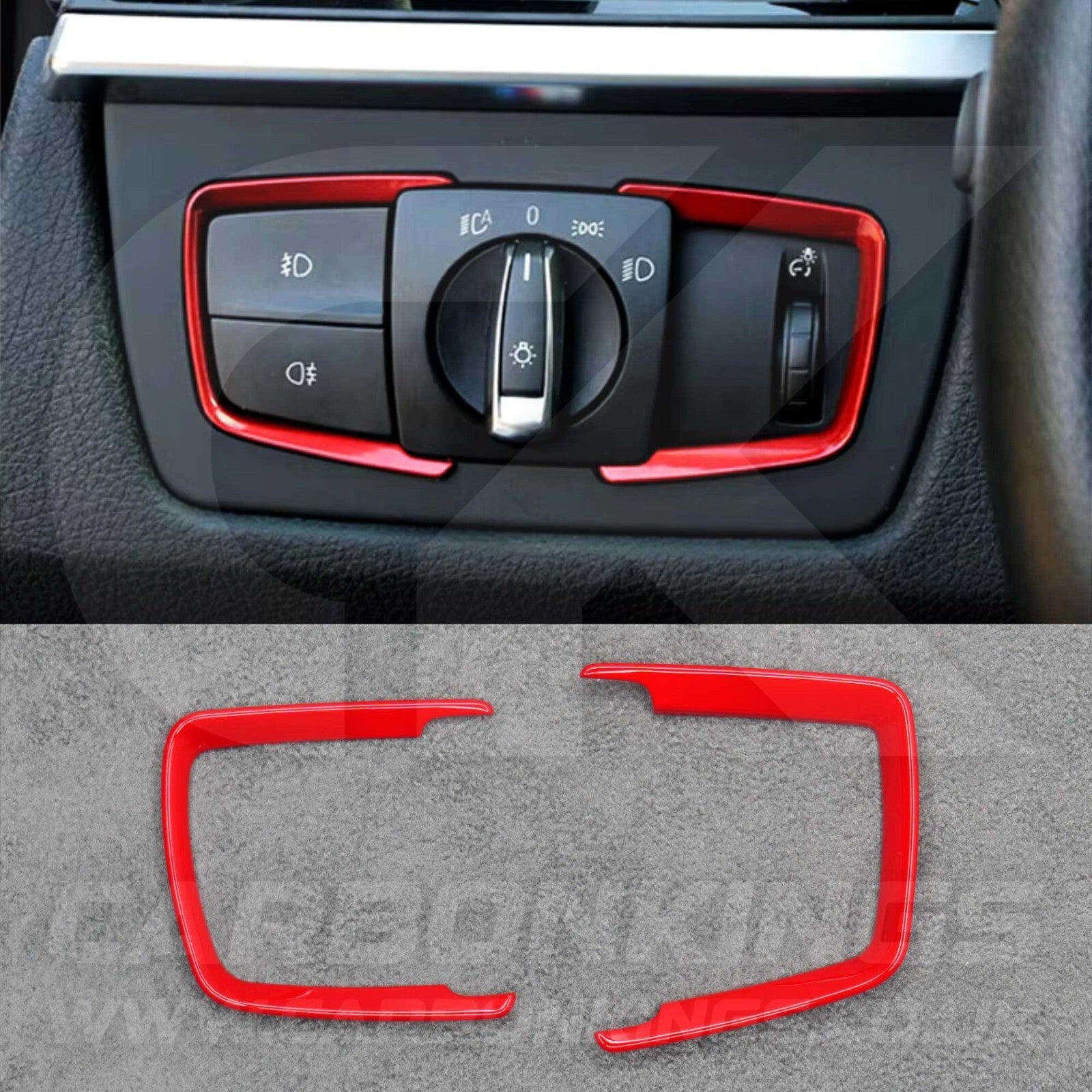 BMW Red Headlight Switch Trims M3 F80 F82 M4 F87 F30 M2 i3 1 2 3 4 5 6 7 Series