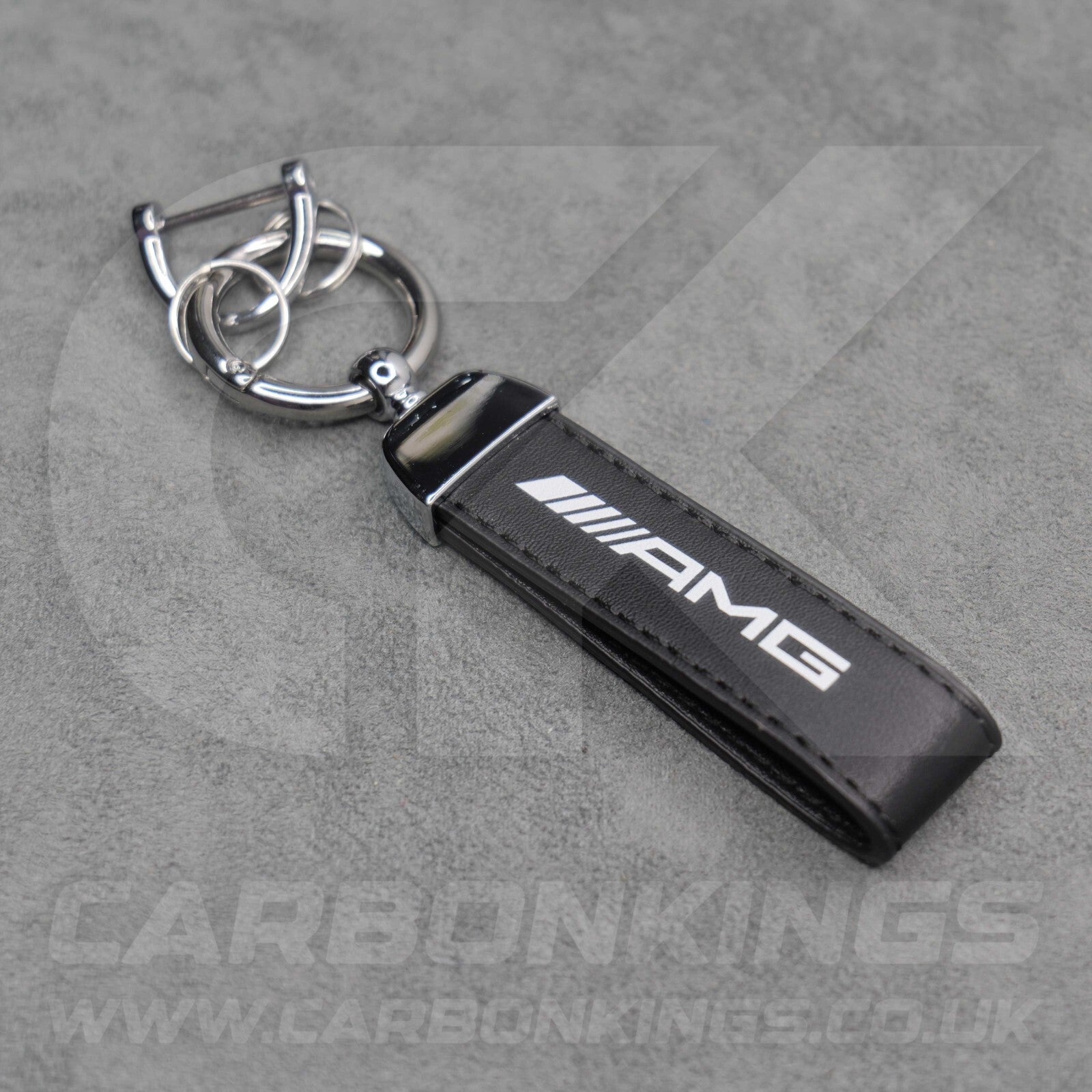 Mercedes AMG Black Leather Key Ring C63 C43 A45 E43 E63 A35 A C E S CLA G Class