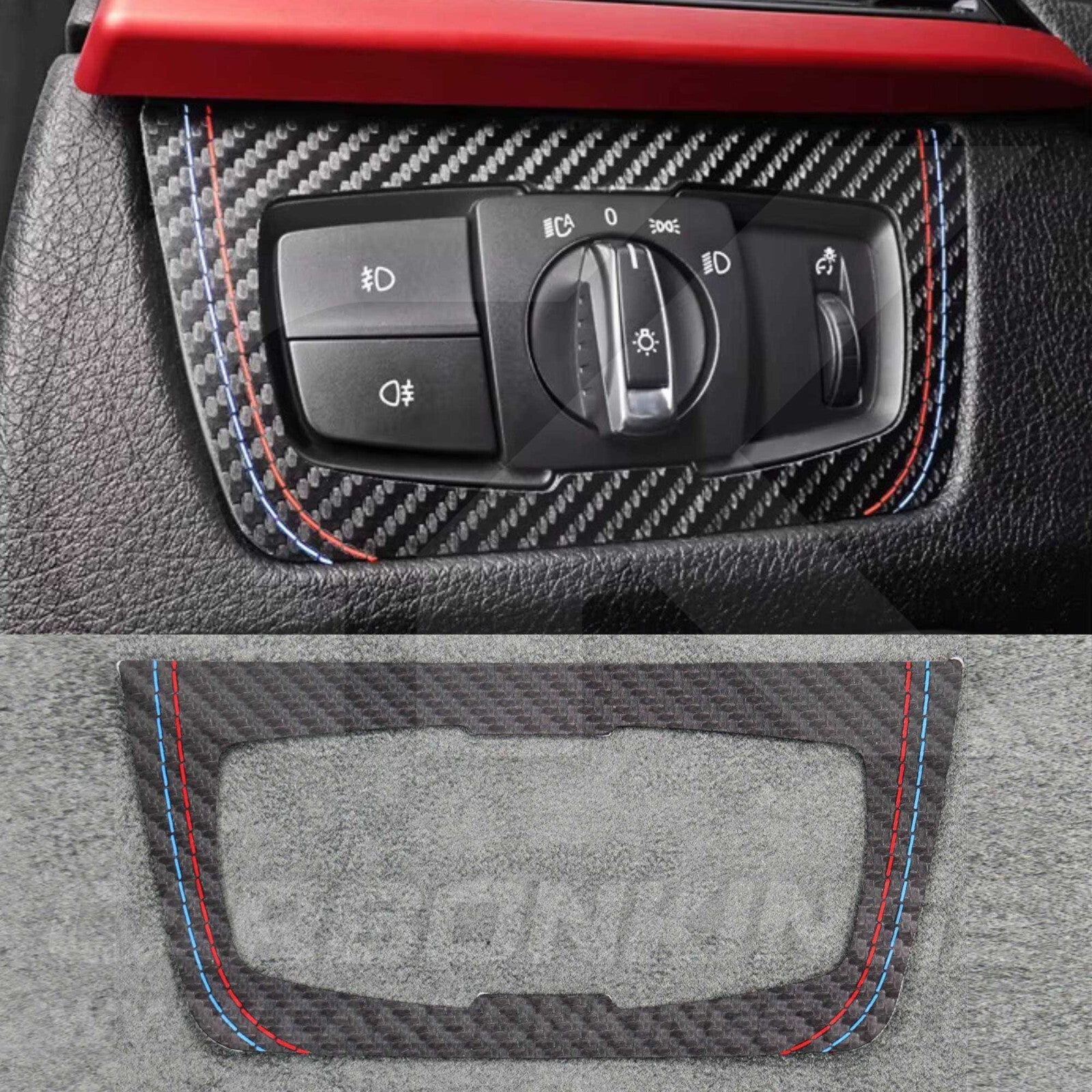 BMW Carbon Fibre Style Headlight Switch Trim F30 F34 F80 M3 F82 M4 M5 F87 M2