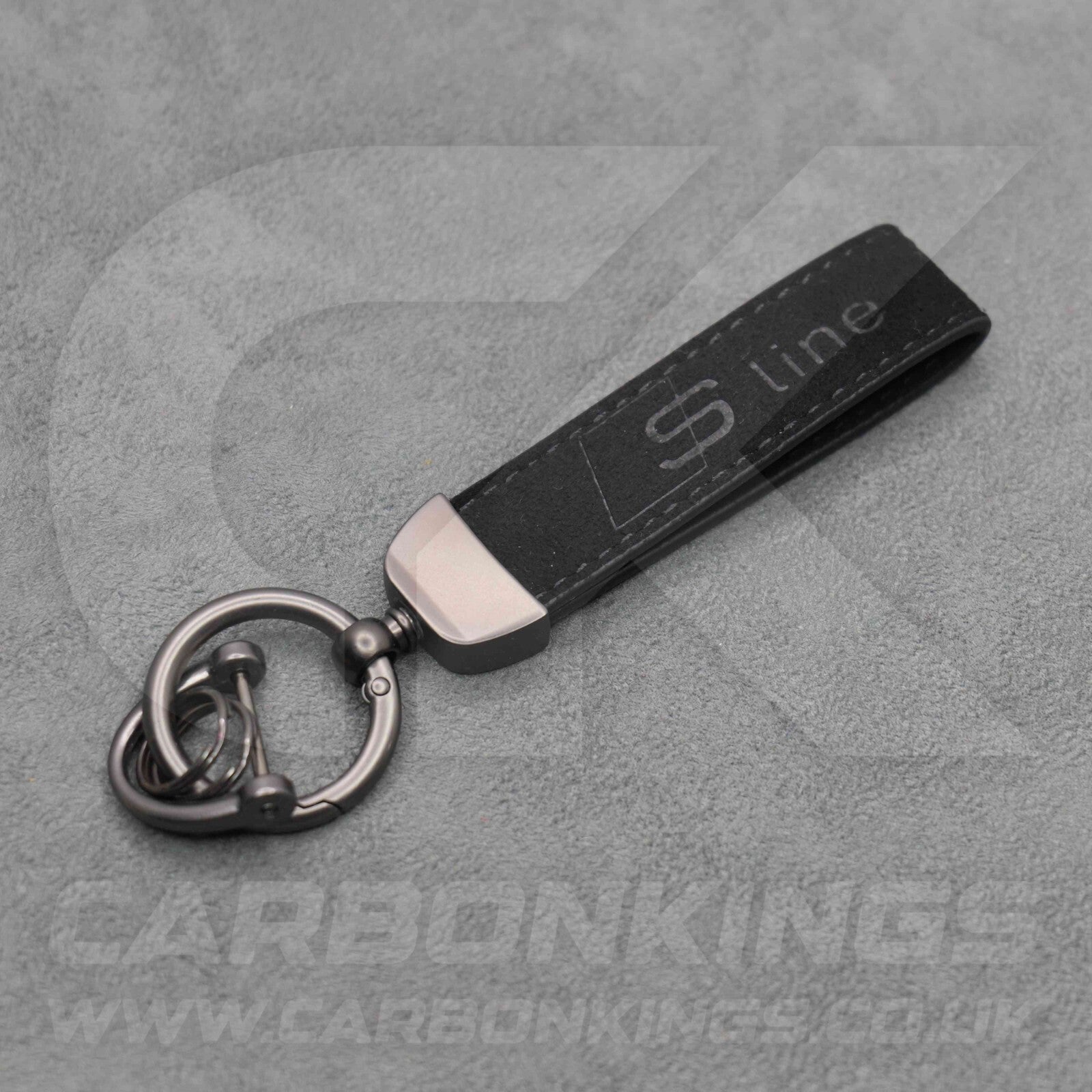 Audi S Line Suede Alcantara Key Ring Chain A1 A3 A4 A5 A6 A7 Q3 Q4 Q5 Q6 Q7 Q8