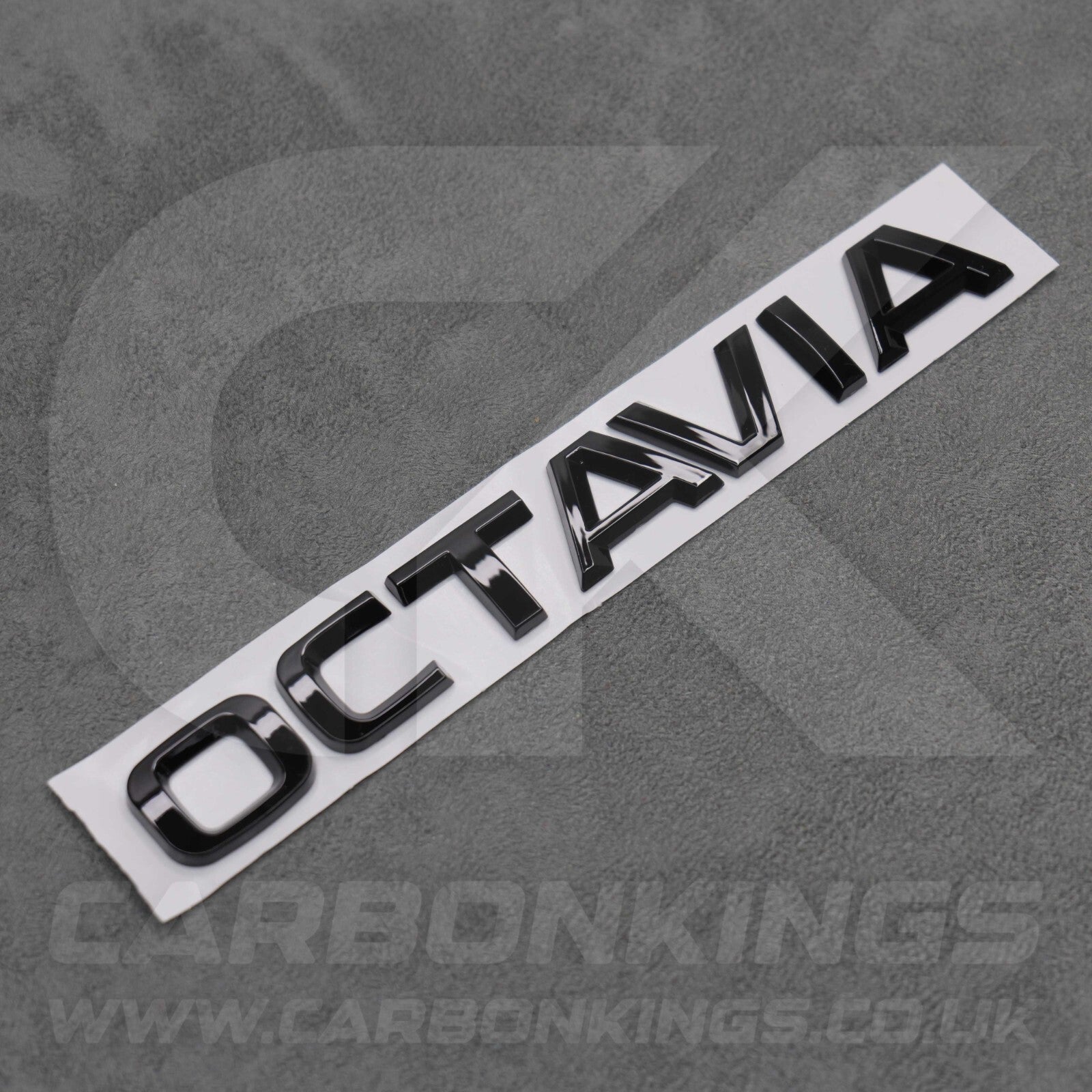 Skoda Octavia Gloss Black Rear Boot Badge Emblem Letters Pre Applied Adhesive