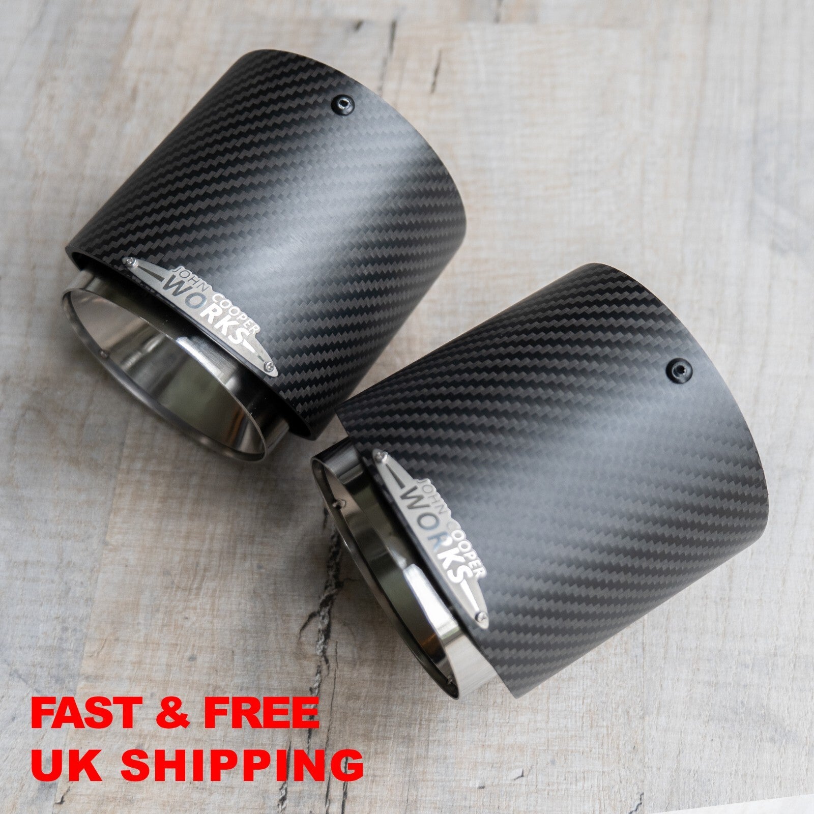 85mm Mini JCW Satin Carbon Fibre Exhaust Tips F55 F56 F57 F60 R55 R59 Cooper S D