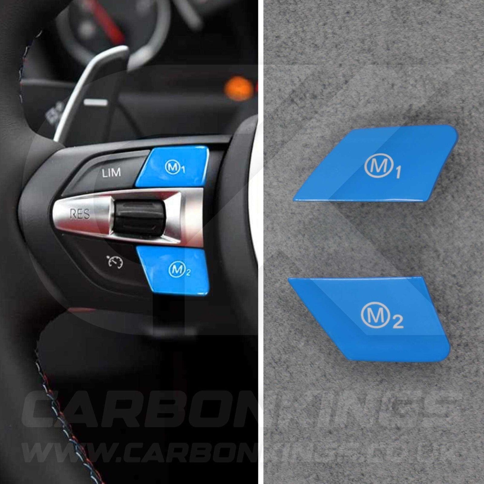BMW Blue M1 & M2 Buttons Set for M2 M3 M4 M5 M6 X5M X6M F80 F82 F83 F85 F87 M