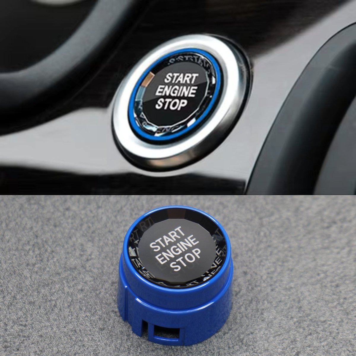 Blue Crystal Start Engine Button for BMW 5 6 7 Series F01 F02 F10 F11 F12 2009 - Interior Styling | Carbon Kings