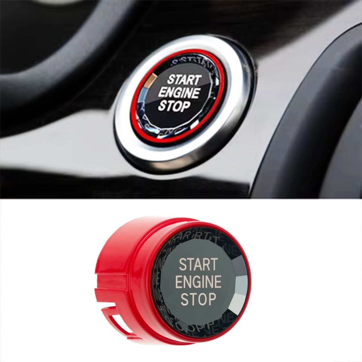Red Crystal Start Engine Button for BMW 5 6 7 Series F01 F02 F10 F11 F12 2009 - Interior Styling | Carbon Kings