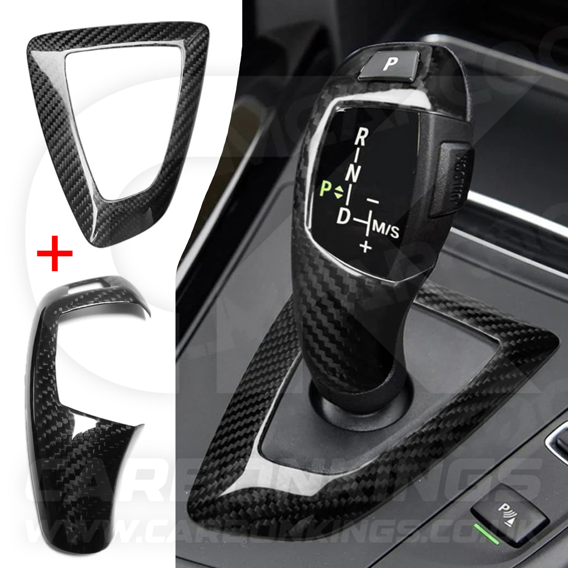 Real Carbon Fibre Gear Knob & Surround Trims for BMW F15 F20 F25 F30 F32 F06 F10 F35 F36 - Carbon Kings