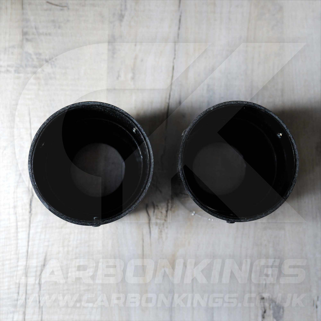 2x 85mm Mini JCW Carbon Fibre / Black Exhaust Tips F54 F55 F56 F57 F60 R55 R56