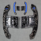 Forged Carbon Fibre & Blue Gear Shifter Paddles for BMW F80 M3 F82 M4 M2 F30 - Interior Styling | Carbon Kings