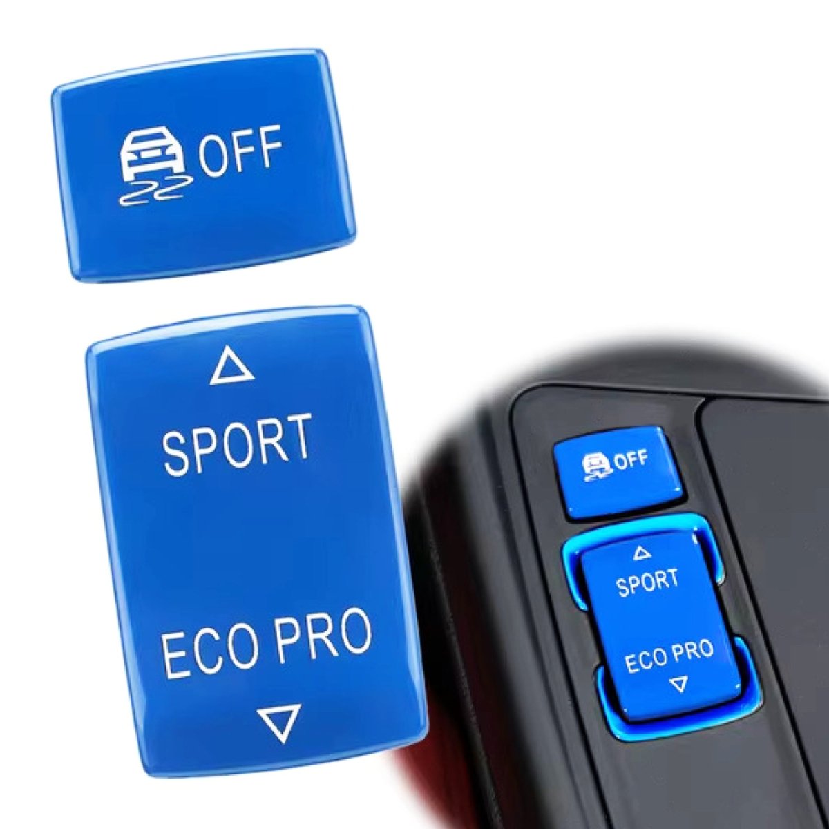 Blue Sport Eco Pro DSC Centre Console Buttons for BMW F20 F21 F22 F30 F32 F33 F36 - Interior Styling | Carbon Kings