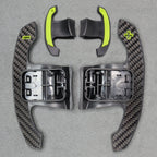 Carbon Fibre / Yellow Gear Paddles Shifters for BMW F80 M3 F82 F83 M4 F87 M2 F30 G20 - Interior Styling | Carbon Kings