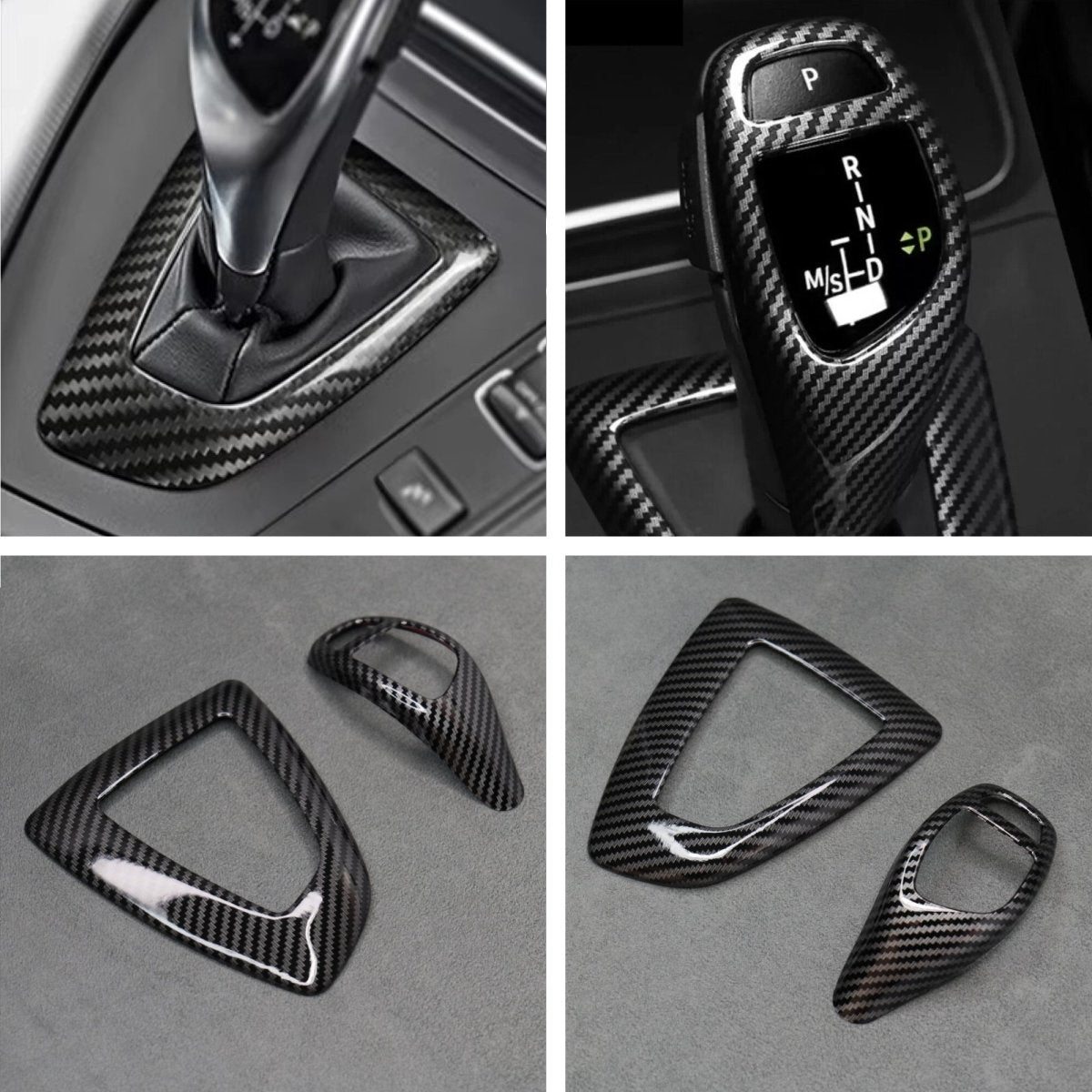 Carbon Fibre Style Gear Knob & Surround Trims BMW F20 F30 F34 M135i M140i M235i - Interior Styling | Carbon Kings