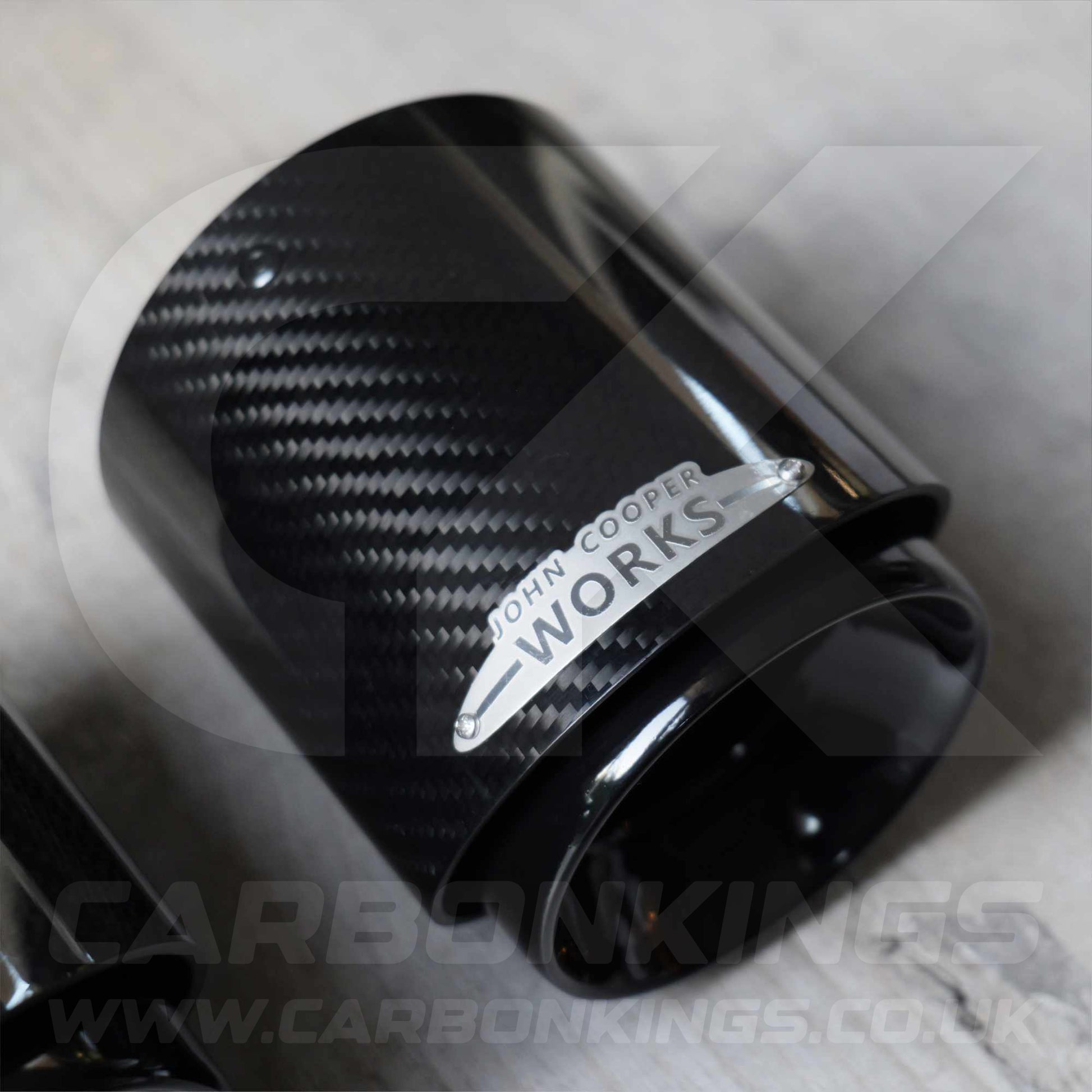 2x 85mm Mini JCW Carbon Fibre / Black Exhaust Tips F54 F55 F56 F57 F60 R55 R56