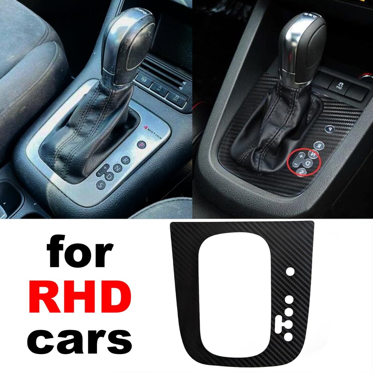 Carbon Fibre DSG Gear Knob Sticker for Volkswagen MK1 Tiguan Touareg MK5 Golf - Interior Styling | Carbon Kings