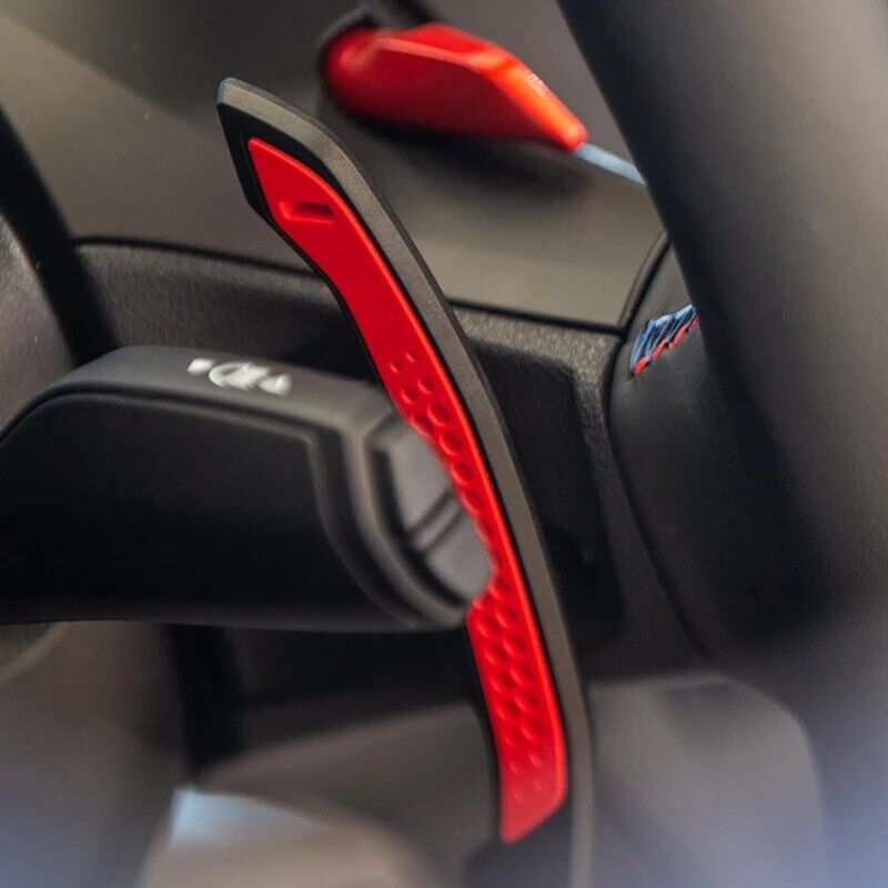 Carbon Fibre & Red Gear Shifter Paddles for BMW F80 M3 F82 F83 M4 F87 M2 F30 G30 F20 G20 - Interior Styling | Carbon Kings