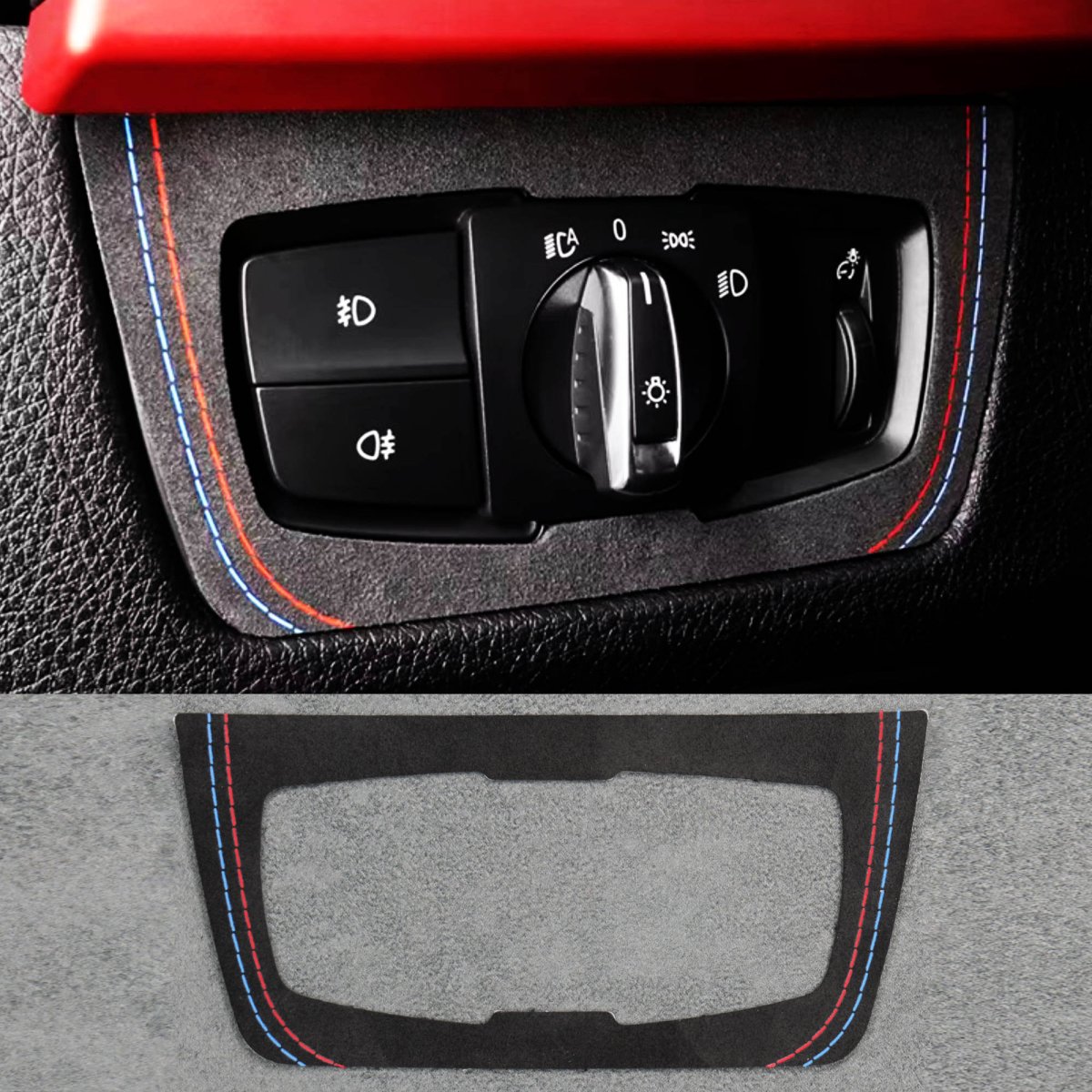Alcantara Suede Headlight Switch Trim for BMW F30 F34 F80 M3 F82 M4 M5 F87 M2 - Interior Styling | Carbon Kings