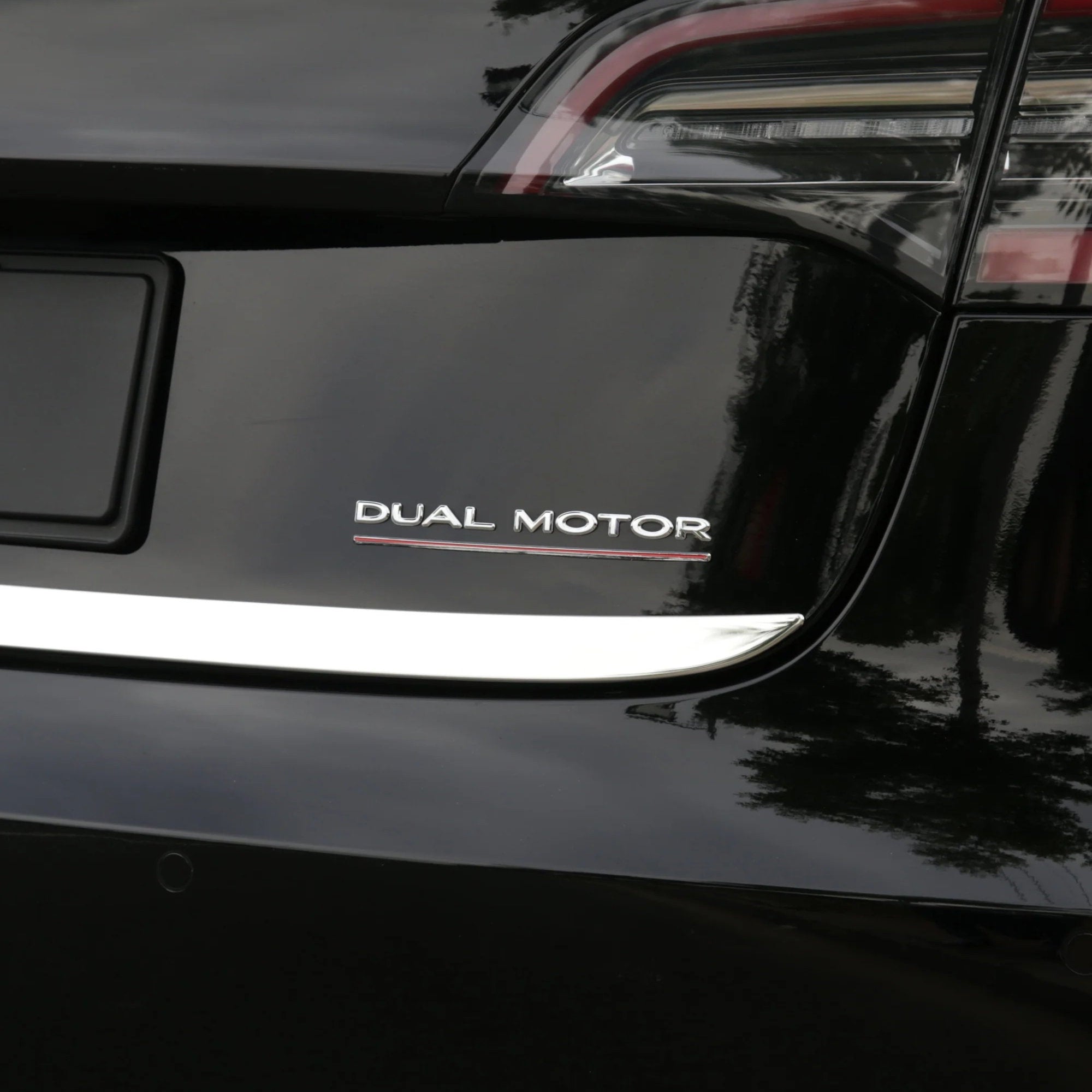 Silver Chrome Dual Motor Rear Boot Badge Letters for Tesla Model S 3 X Y Performance