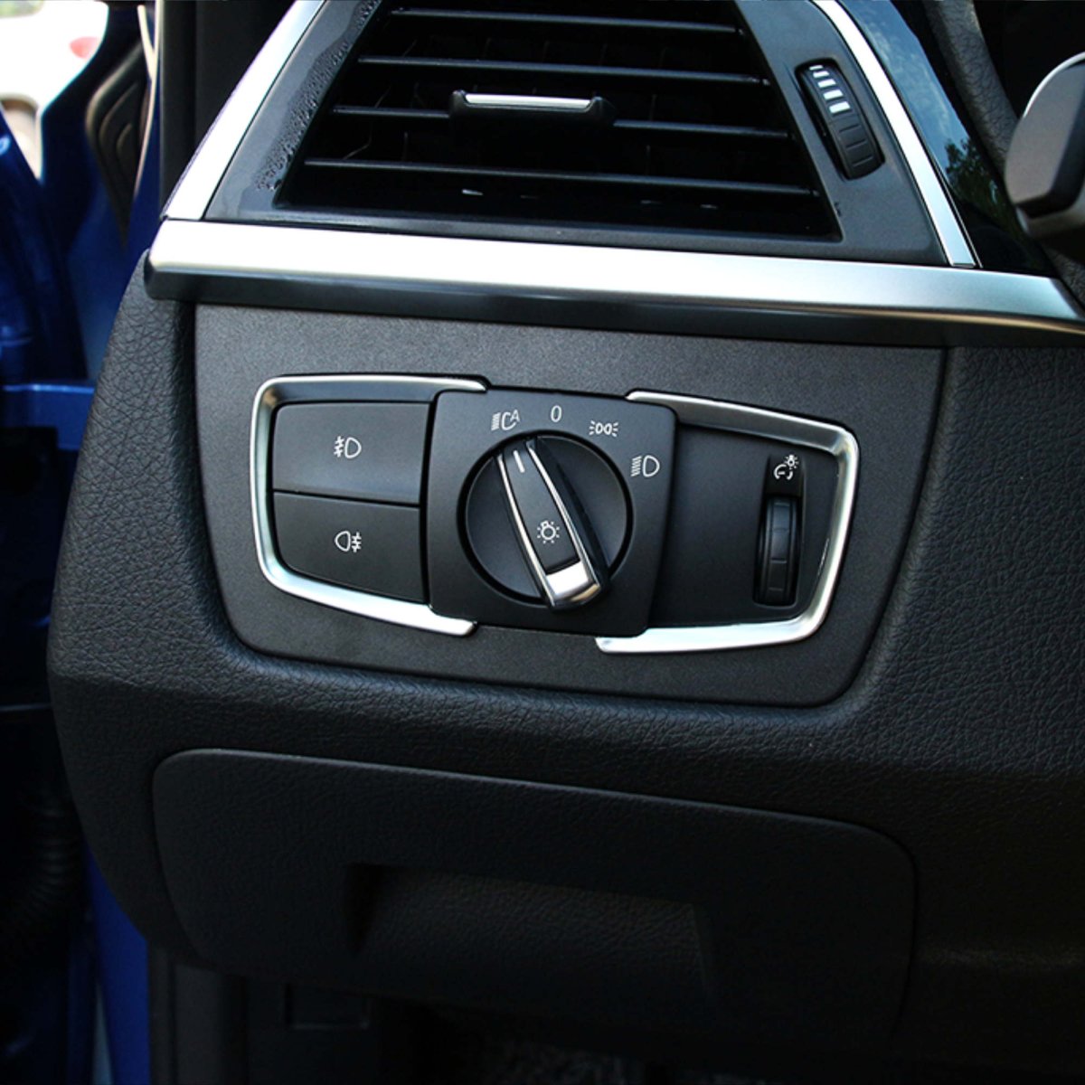 Silver Headlight Switch Trims for BMW M3 F80 F82 M4 F87 F30 M2 i3 1 2 3 4 5 Series - Interior Styling | Carbon Kings