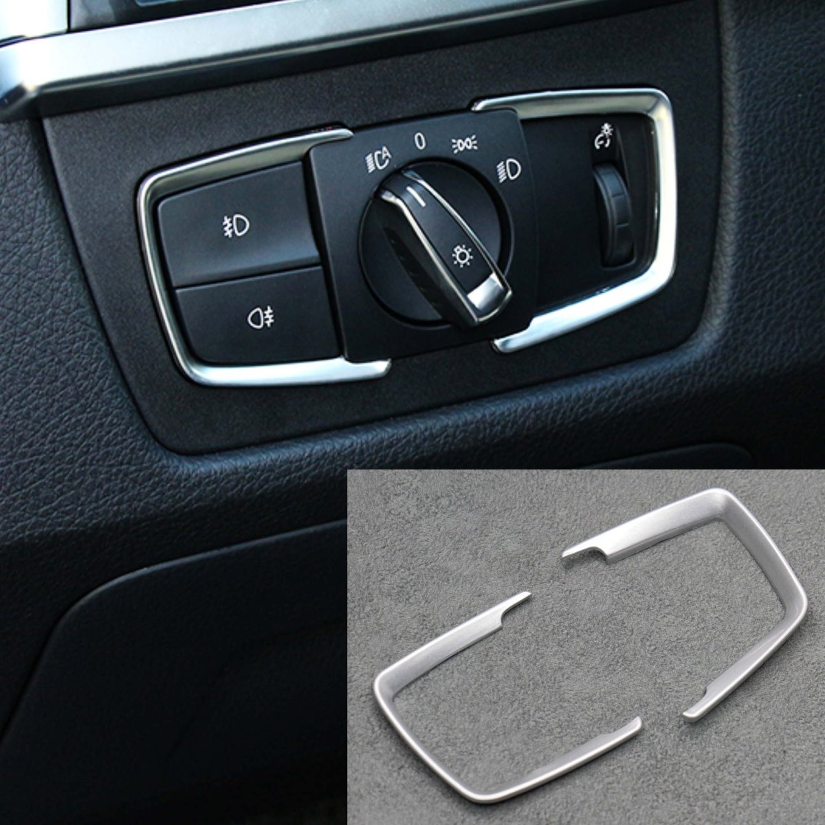 Silver Headlight Switch Trims for BMW M3 F80 F82 M4 F87 F30 M2 i3 1 2 3 4 5 Series - Interior Styling | Carbon Kings