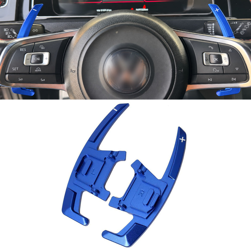 Blue Alloy Extended Gear Shifter Paddles for Volkswagen VW Golf MK7 7.5 GTI GTD R TSI DSG