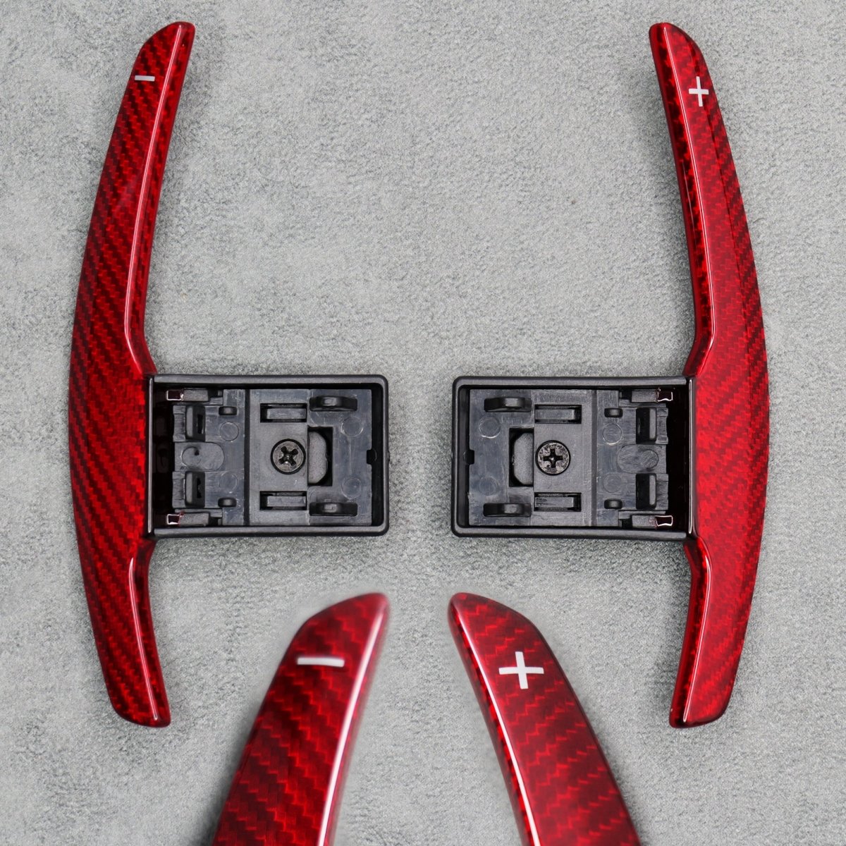 Red Carbon Fibre Gear Paddle Shifters BMW F80 M3 F82 F83 M4 F87 M2 F30 - Interior Styling | Carbon Kings