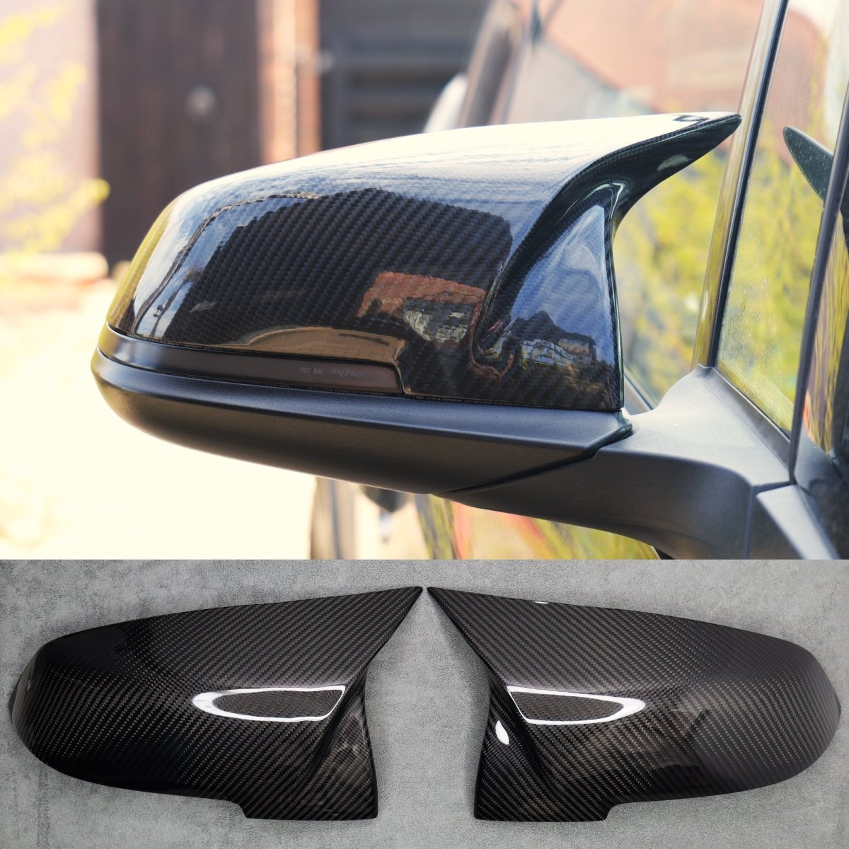 Carbon Fibre Mirror Covers for BMW 1 2 3 4 Series F20 F22 F30 F32 i3 i3S - Exterior Styling | Carbon Kings