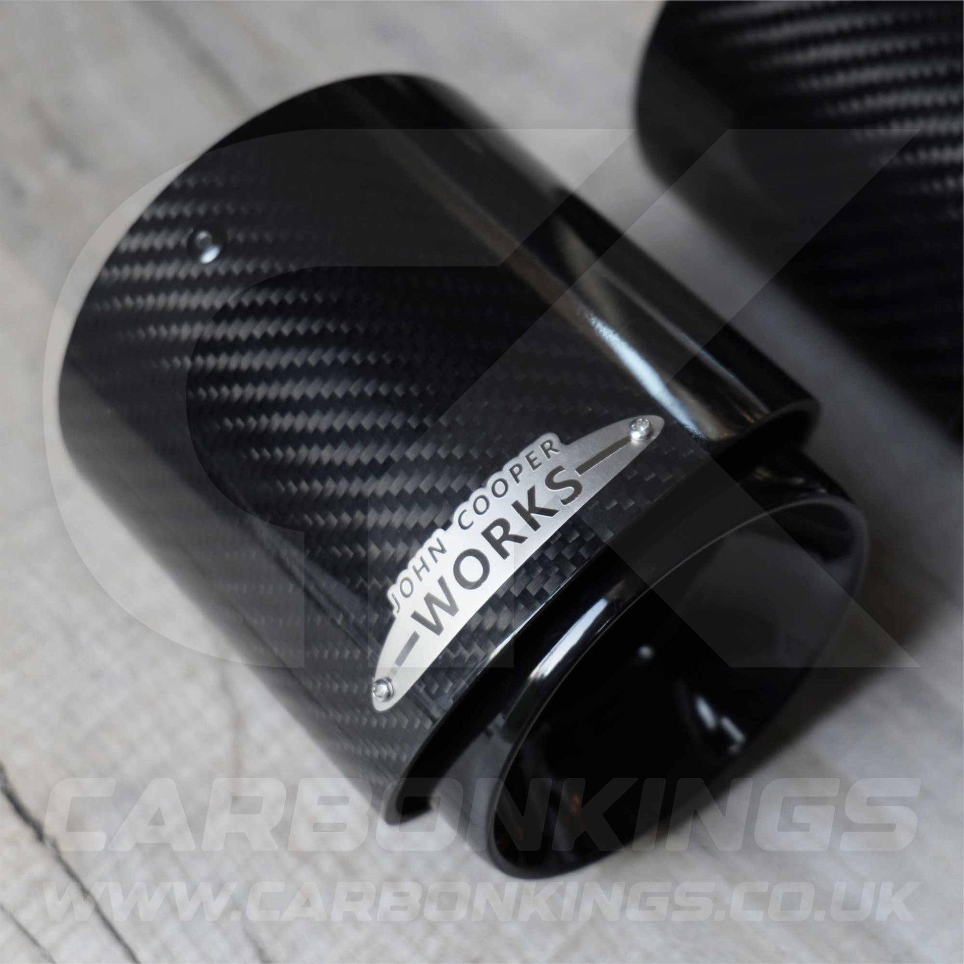 2x 85mm Mini JCW Carbon Fibre / Black Exhaust Tips F54 F55 F56 F57 F60 R55 R56