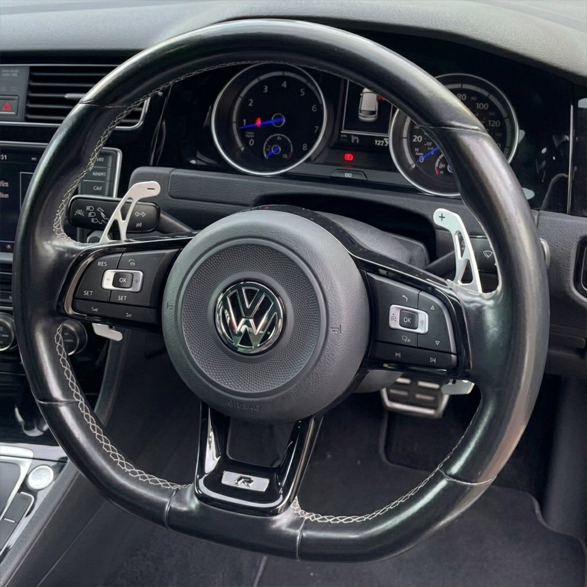 Silver Alloy Extended Gear Shifter Paddles for Volkswagen VW Golf MK7 7.5 GTI GTD R TSI DSG