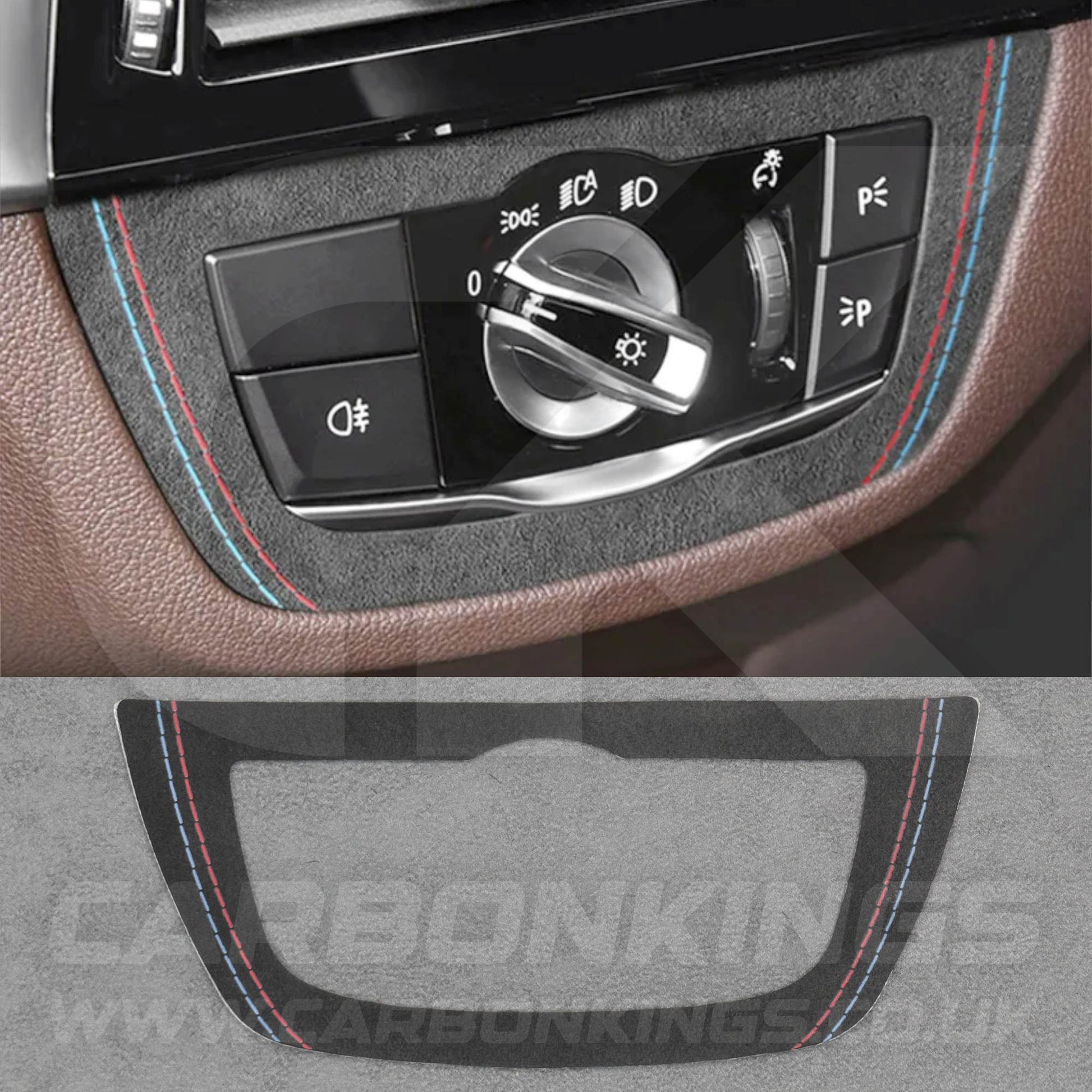 BMW Alcantara Suede Headlight Switch Trim for 5 6 Series G G30 G31 G38 6GT
