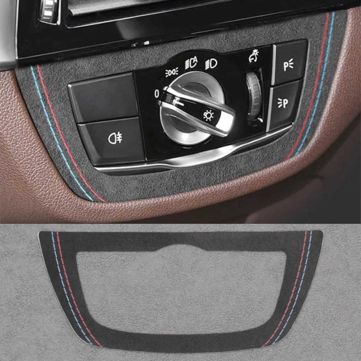 Alcantara Suede Headlight Switch Trim for BMW 5 6 Series G G30 G31 G38 6GT - Interior Styling | Carbon Kings