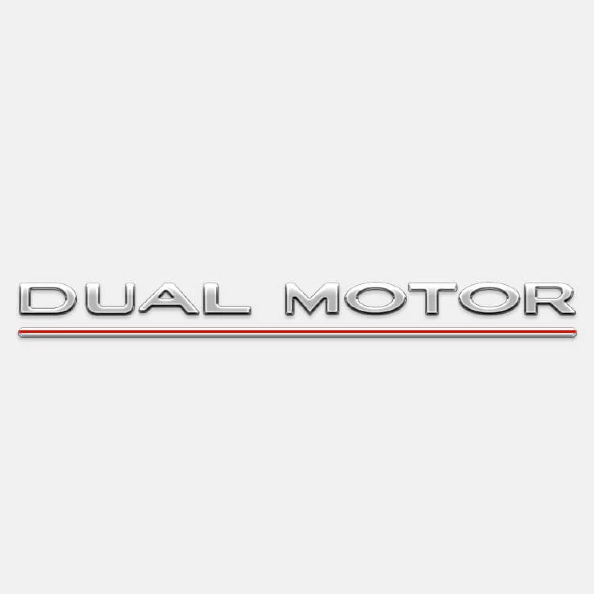 Silver Chrome Dual Motor Rear Boot Badge Letters for Tesla Model S 3 X Y Performance