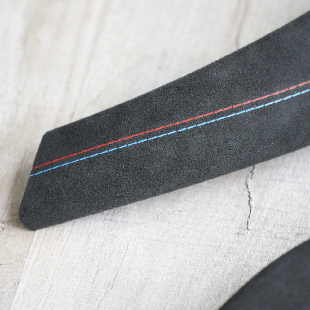 Alcantara Door Handle Covers Printed Red Blue Stitching BMW 3 4 Series F30 F31 F34 F32 F33 F36