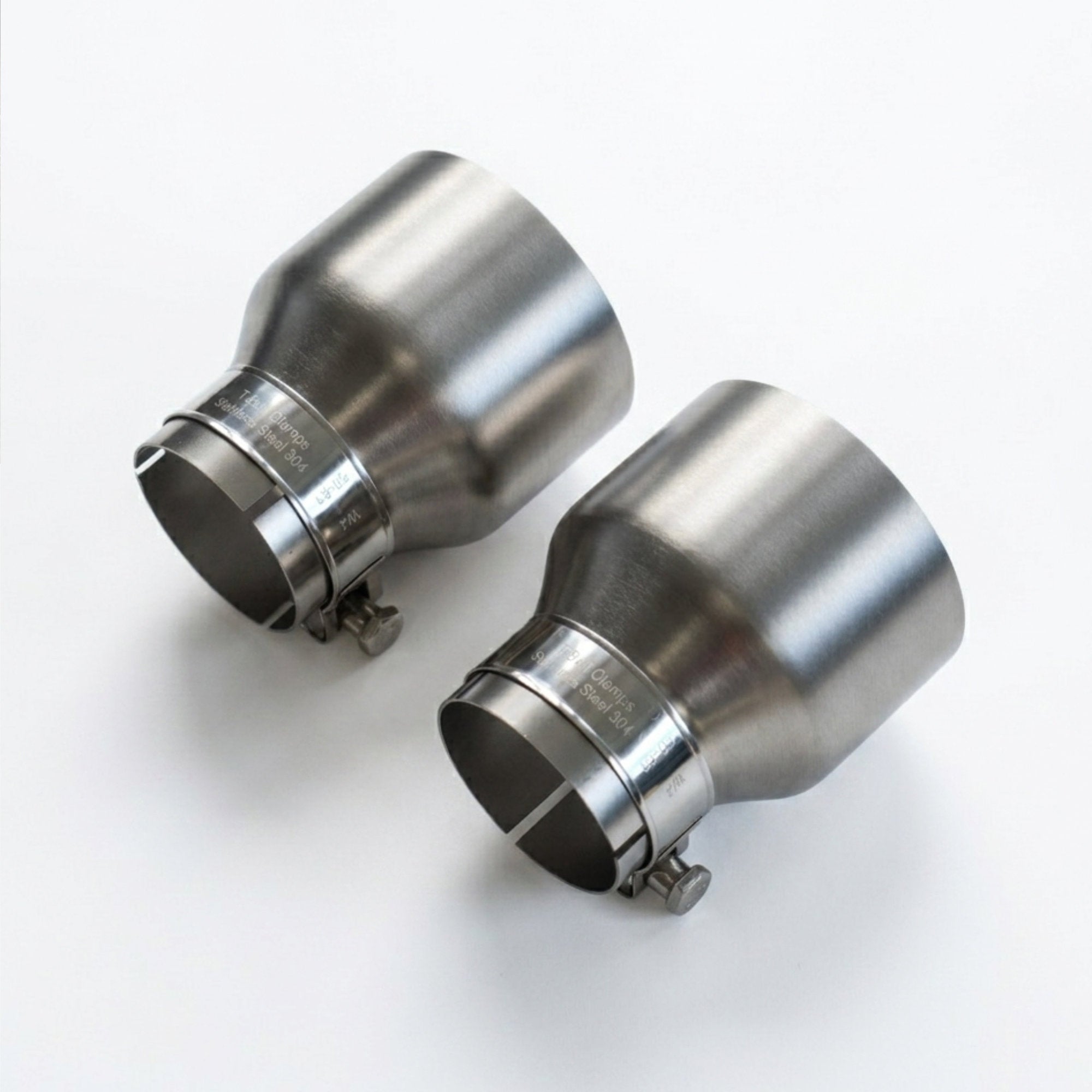 2x Brushed Silver Oversized Stainless Steel Exhaust Tips for BMW F20 F21 F22 F30 F32 M135i M140i M235i
