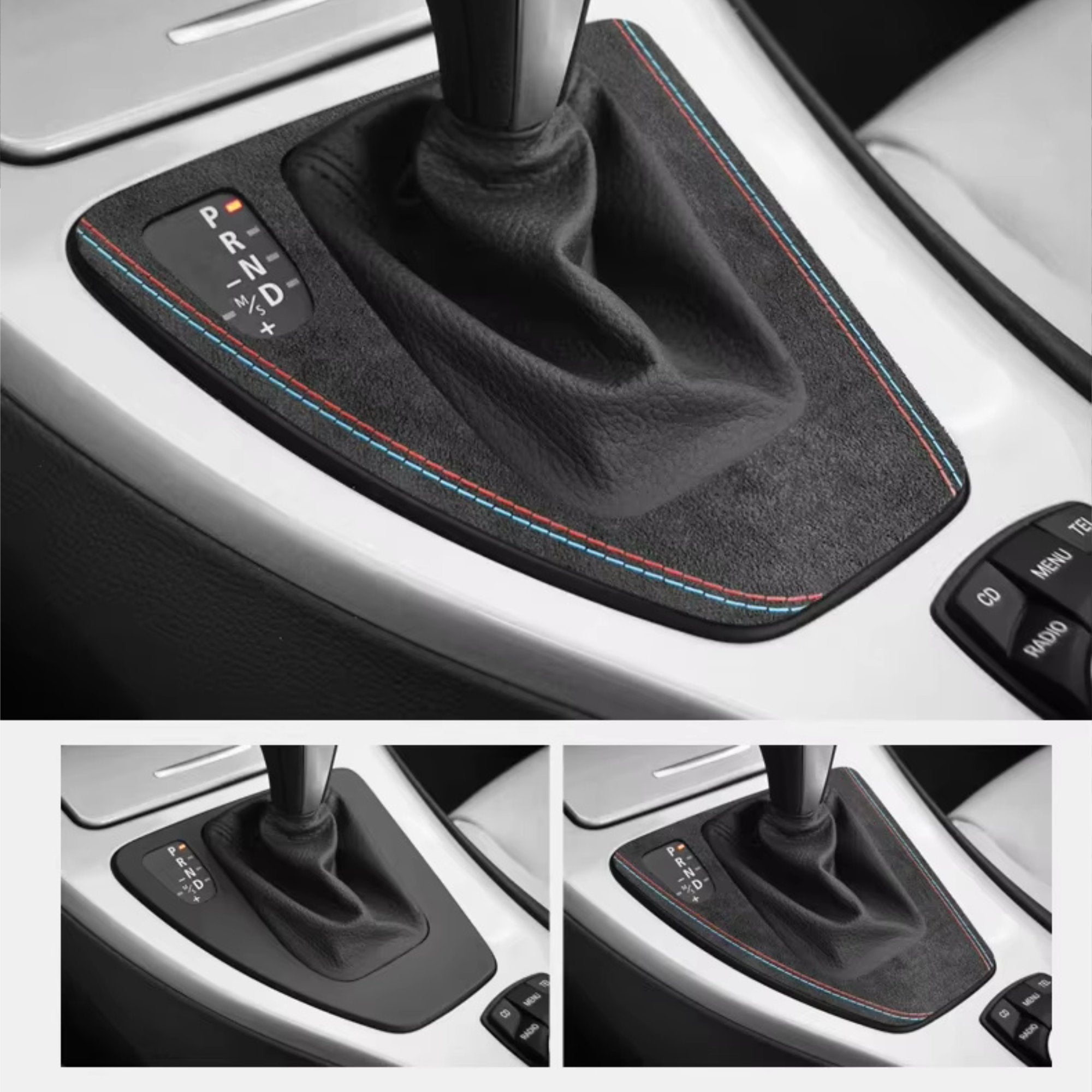 Alcantara Suede Gear Knob Surround Trim Cover for BMW 3 Series E90 E91 E92 E93 M3 V8