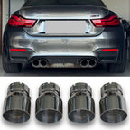 4x Chrome Silver Oversized Stainless Steel Exhaust Tips for BMW G87 M2 G80 G81 M3 G82 G83 M4