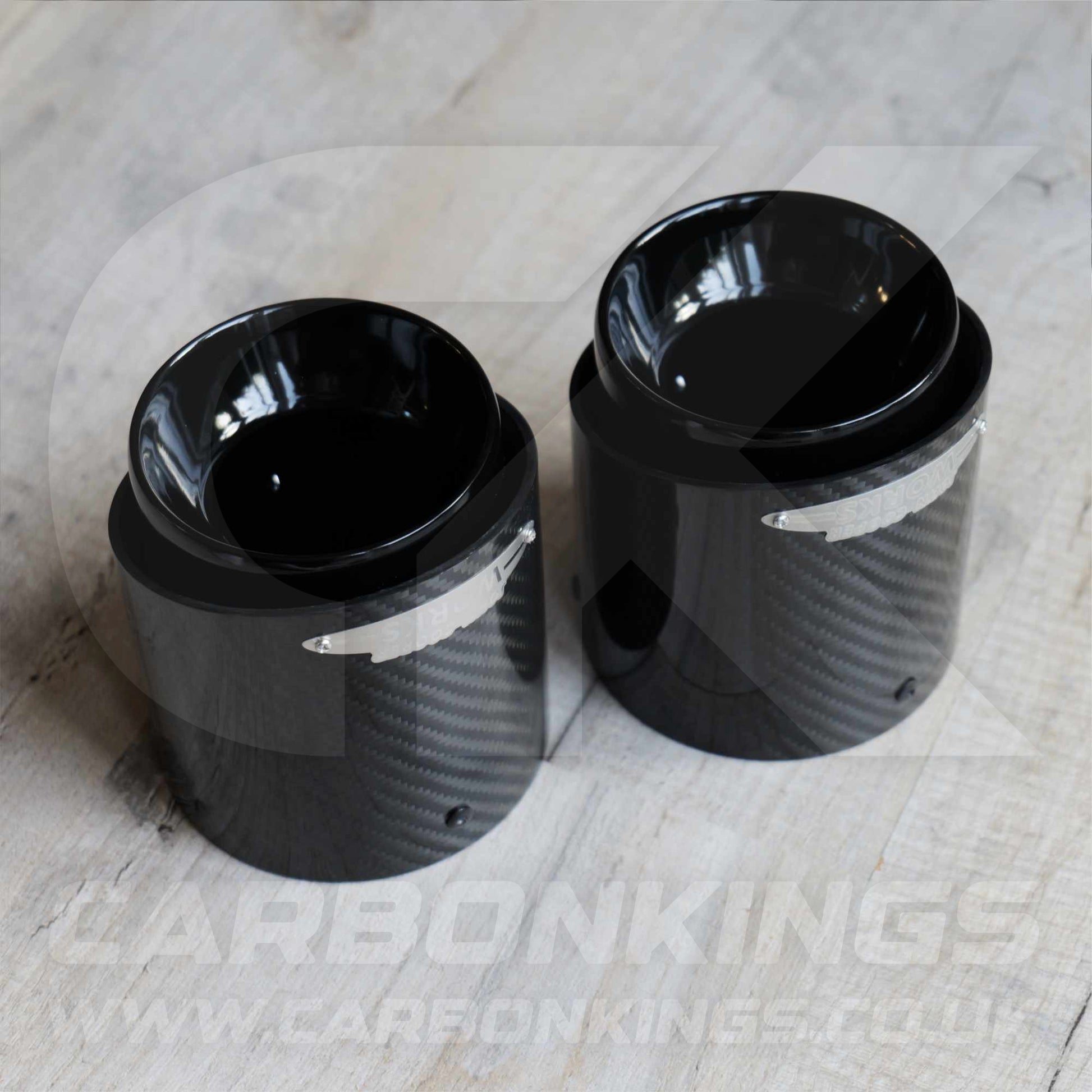 2x 85mm Mini JCW Carbon Fibre / Black Exhaust Tips F54 F55 F56 F57 F60 R55 R56