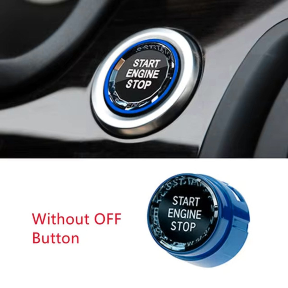 Blue Crystal Start Engine Button for BMW 5 6 7 Series F01 F02 F10 F11 F12 2009 - Interior Styling | Carbon Kings