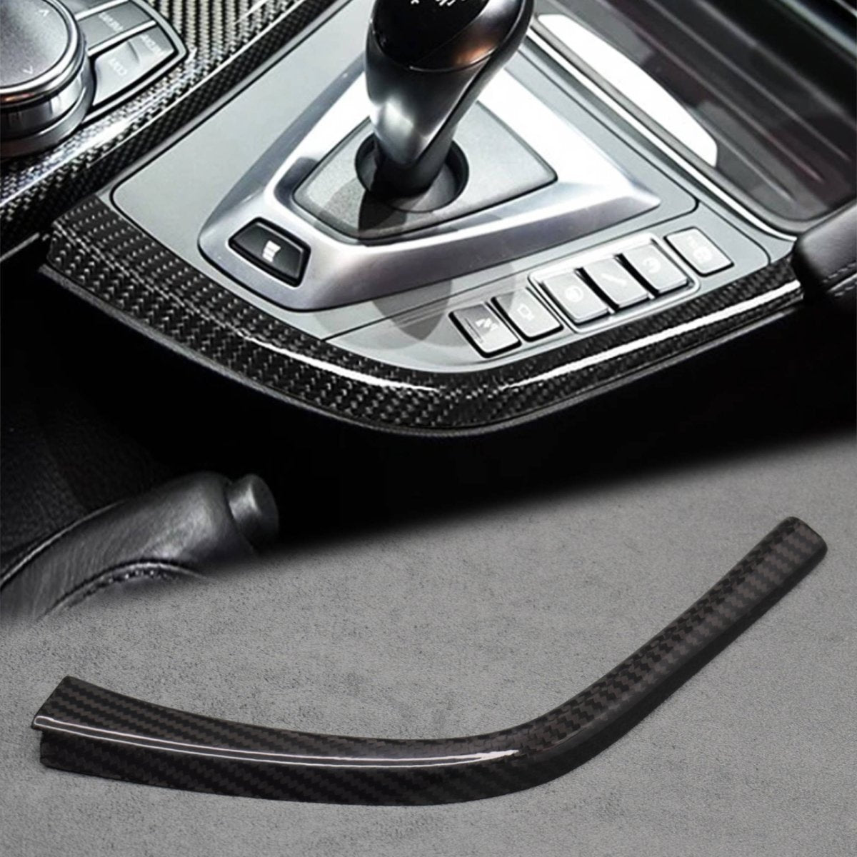 Carbon Fibre Gear Shifter Knob Surrounding Trim for BMW F80 M2 M3 F82 F83 M4 F87 - Interior Styling | Carbon Kings