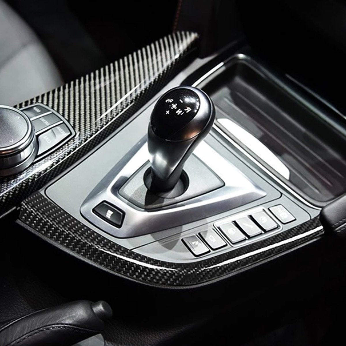 Carbon Fibre Gear Shifter Knob Surrounding Trim for BMW F80 M2 M3 F82 F83 M4 F87 - Interior Styling | Carbon Kings