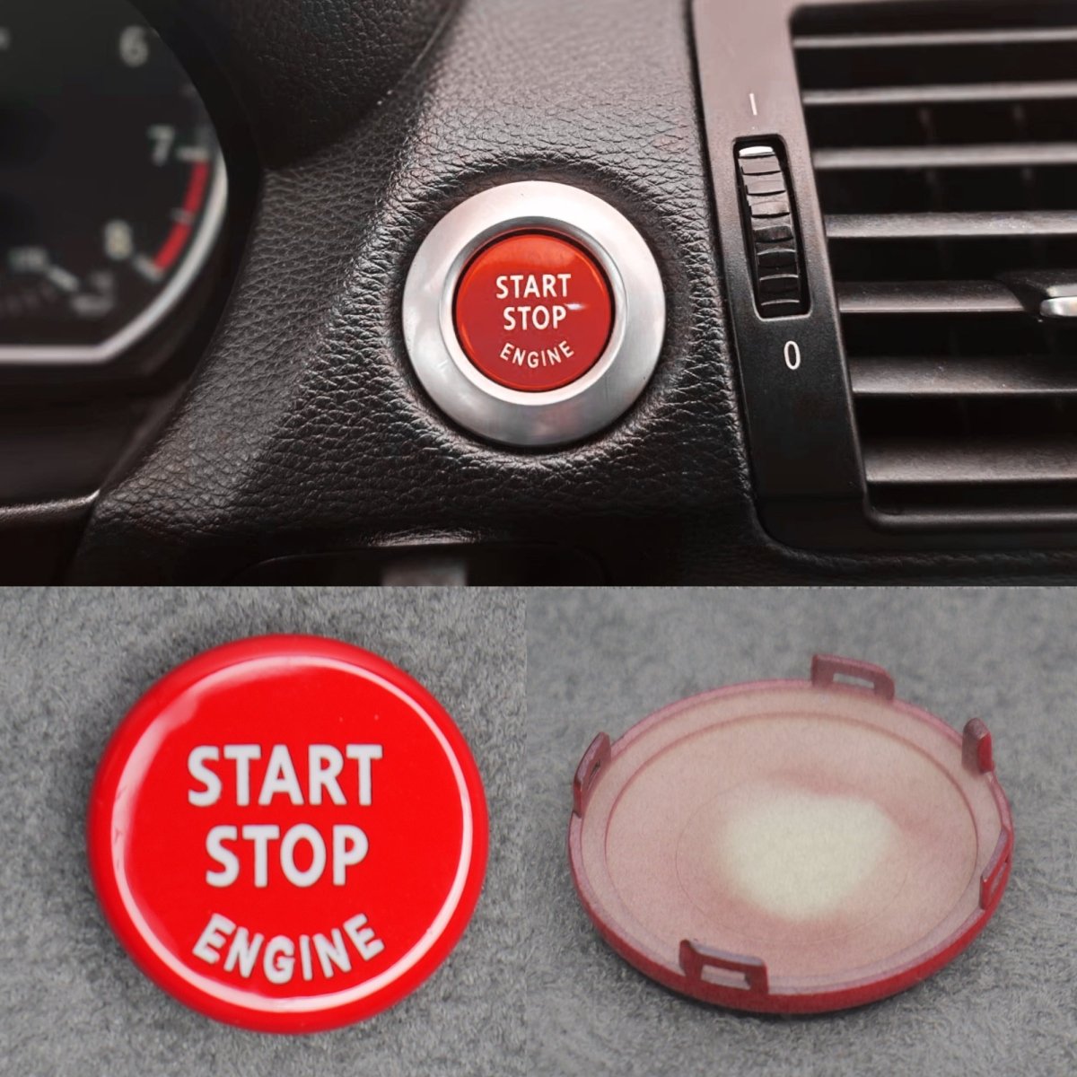Gloss Red Start Stop Engine Button for BMW E90 E92 E93 M3 4.0 V8 - Interior Styling | Carbon Kings
