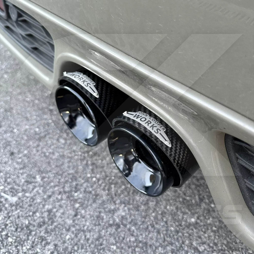2x 85mm Mini JCW Carbon Fibre / Black Exhaust Tips F54 F55 F56 F57 F60 R55 R56