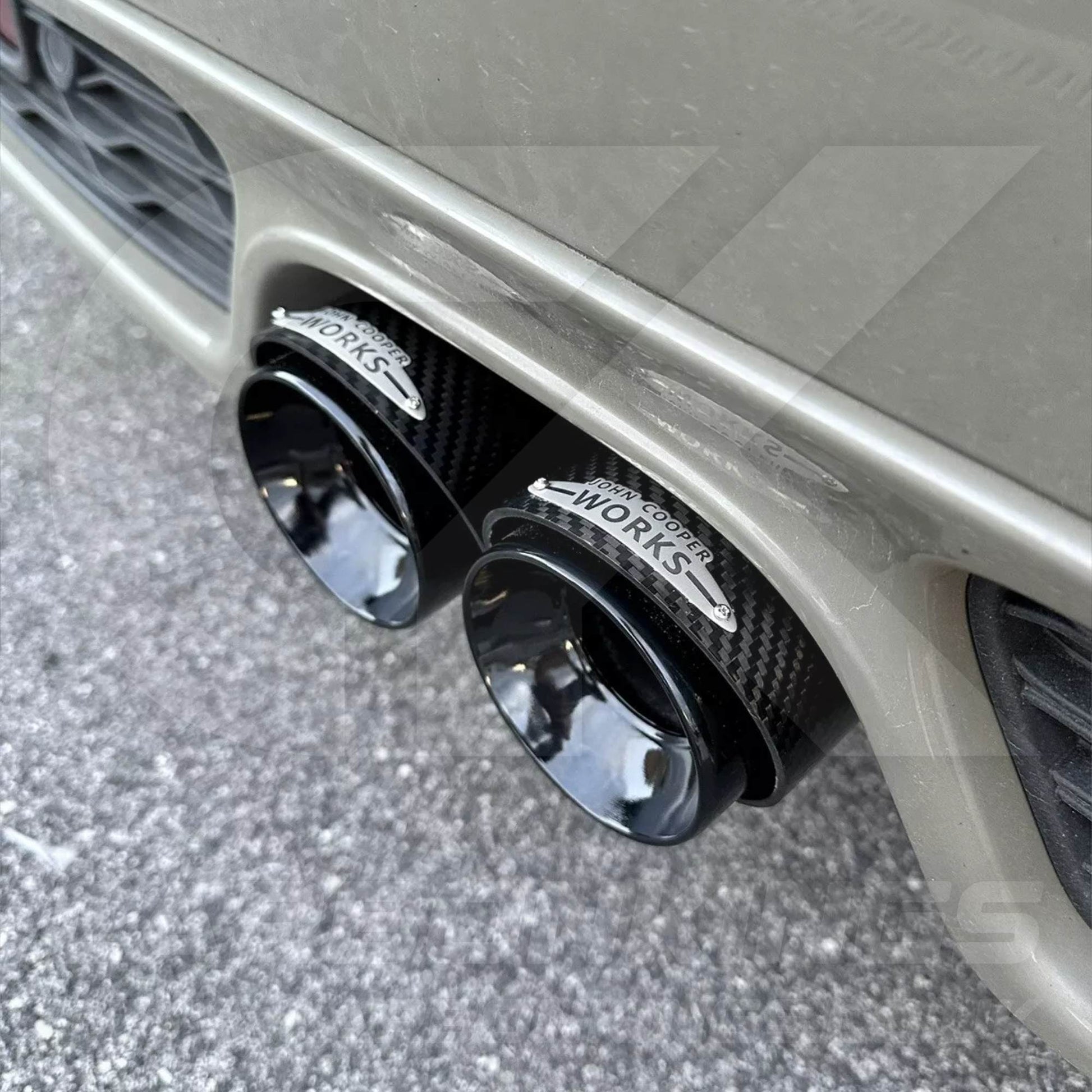 2x 85mm Mini JCW Carbon Fibre / Black Exhaust Tips F54 F55 F56 F57 F60 R55 R56