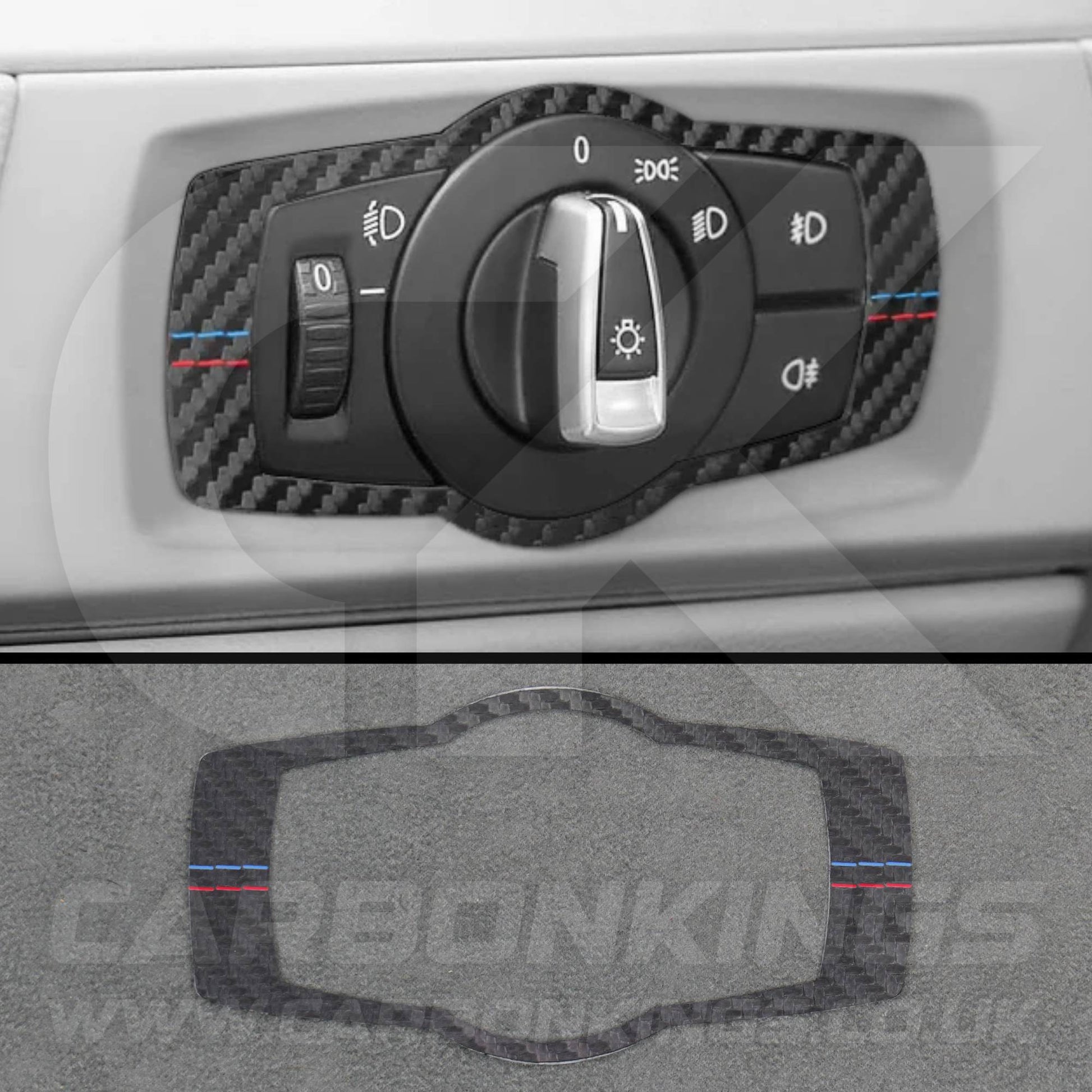 BMW Carbon Fibre Style Headlight Switch Trim M3 3 Series E90 E91 E92 E93 4.0 V8