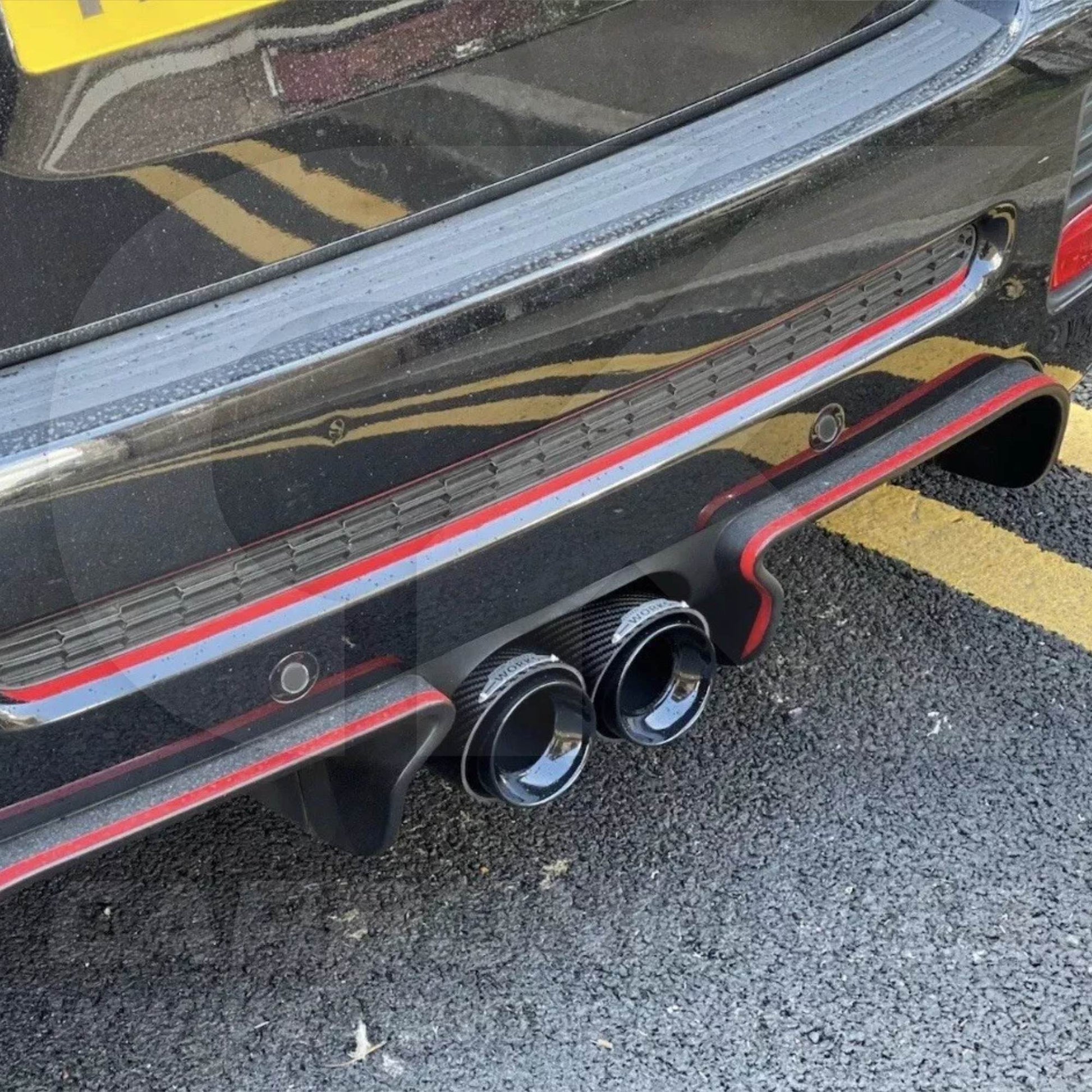 2x 85mm Mini JCW Carbon Fibre / Black Exhaust Tips F54 F55 F56 F57 F60 R55 R56