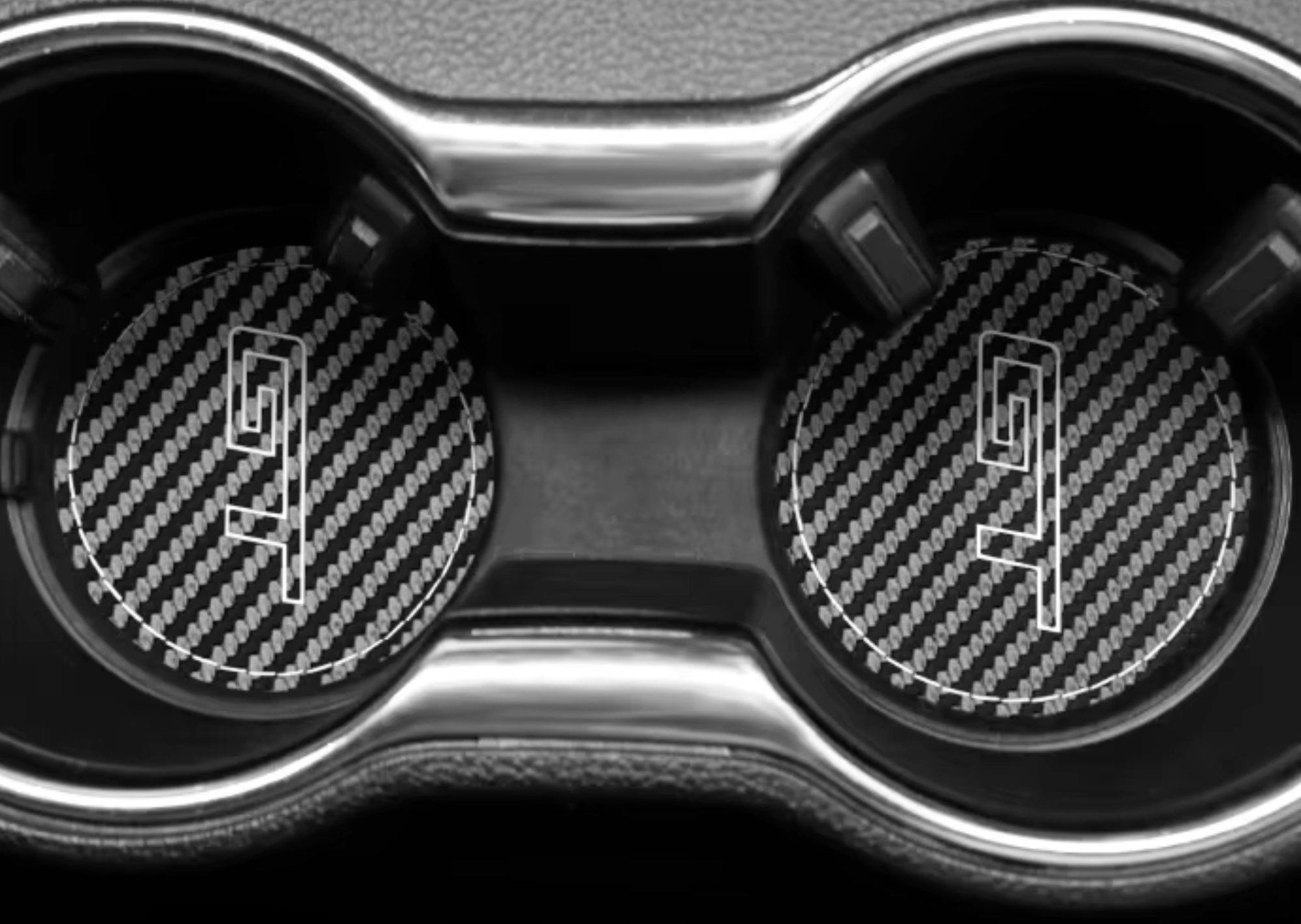 Carbon Fibre Style Cup Holder Storage Covers for Ford Mustang GT S550 Mach 1 V8 GT350