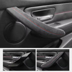 Alcantara Door Handle Covers Printed Red Blue Stitching BMW 3 4 Series F30 F31 F34 F32 F33 F36