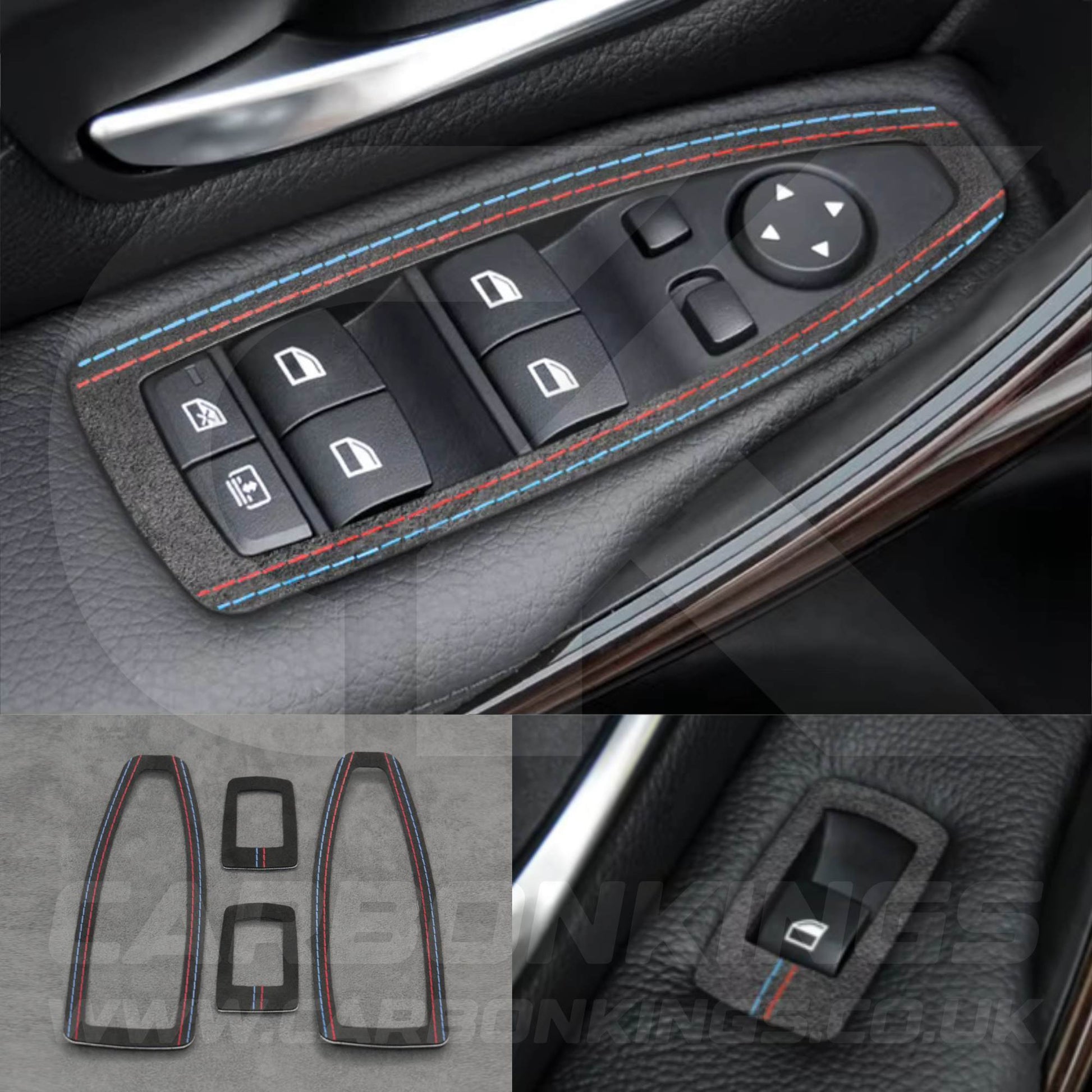 BMW Alcantara Window Switch Covers 1 3 4 Series F20 F30 F34 M135i M140i M335i M435i