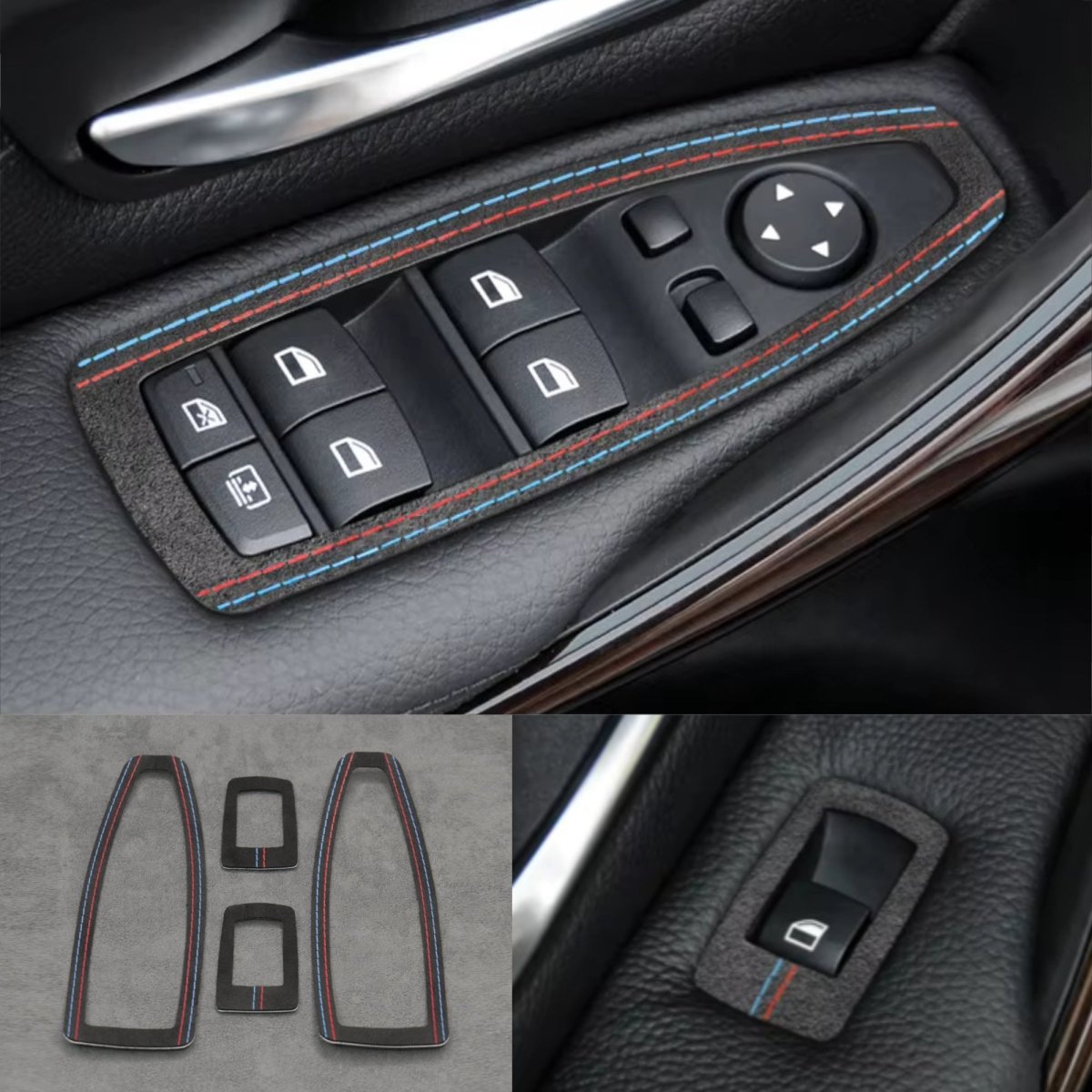 Alcantara Window Switch Covers for BMW 1 3 4 Series F20 F30 F34 M135i M140i M335i M435i - Interior Styling | Carbon Kings