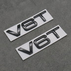 2x Gloss Black V6T Side Wing Badge Emblems for Audi A4 A5 A6 A7 S3 S4 S5 S6 Q5 Q7 V6