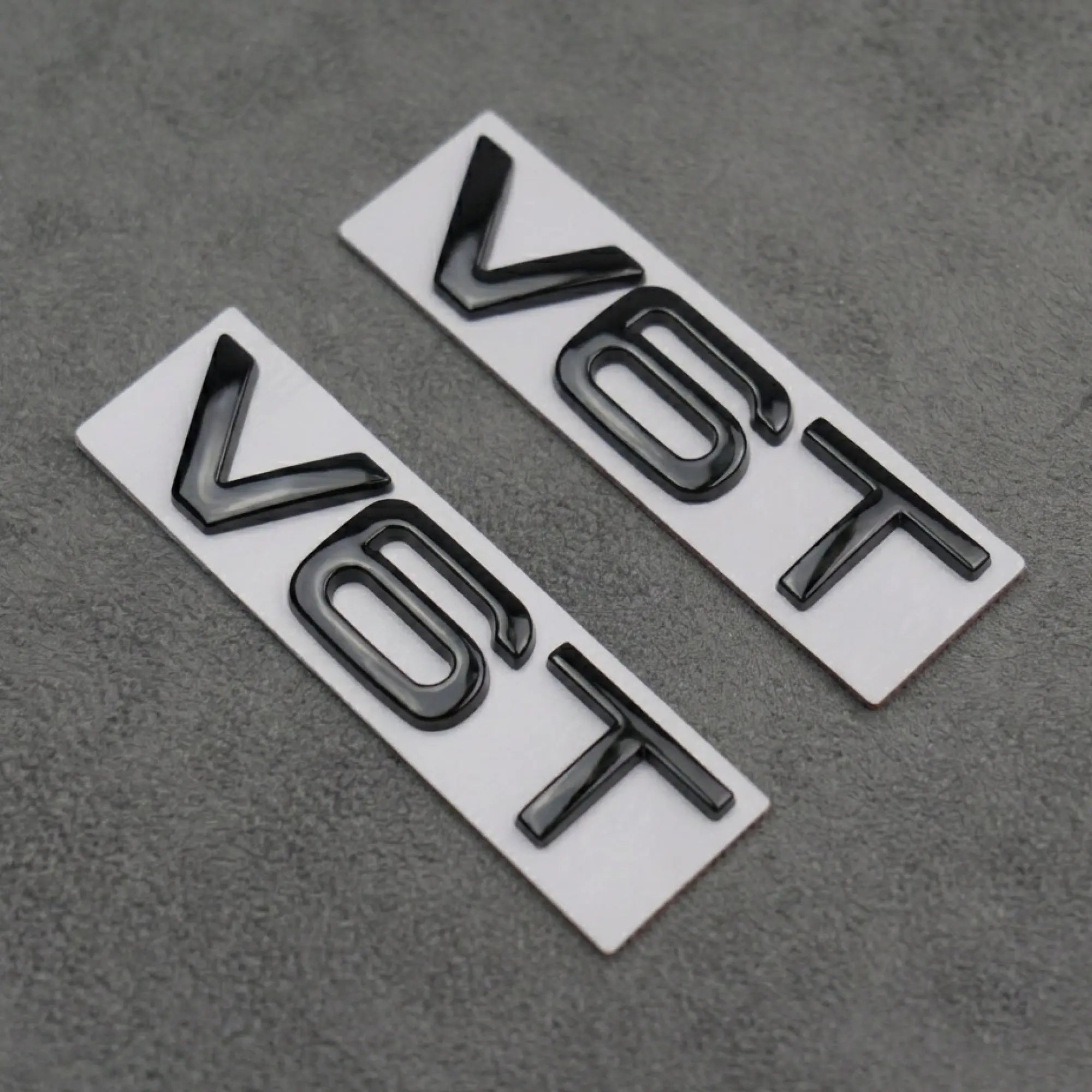 2x Gloss Black V6T Side Wing Badge Emblems for Audi A4 A5 A6 A7 S3 S4 S5 S6 Q5 Q7 V6